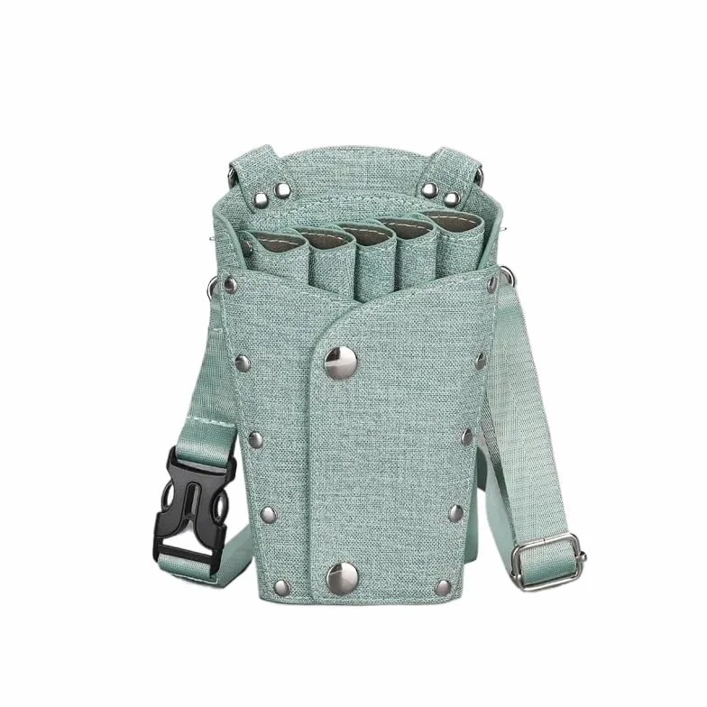 Sac pour matériel de coiffure Étui à ciseaux à cheveux avec bandoulière for coiffeurs, barbier, ciseaux en cuir PU, étui à outils de coiffure, sac de barbier