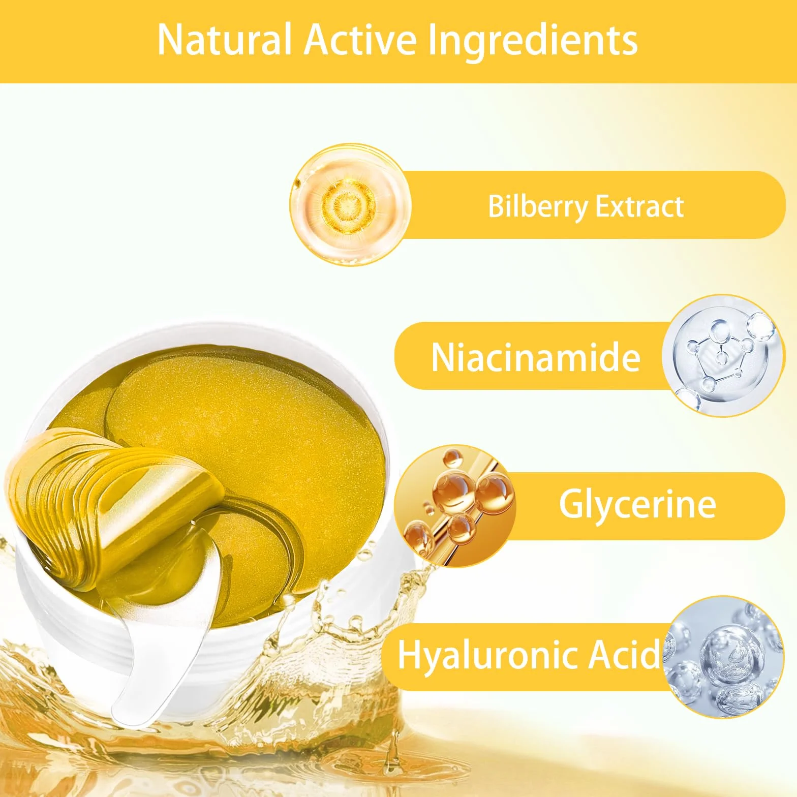 Patchs Yeux Anti Cernes Hyaluron Masque Yeux Hydratant 60 Pièces
