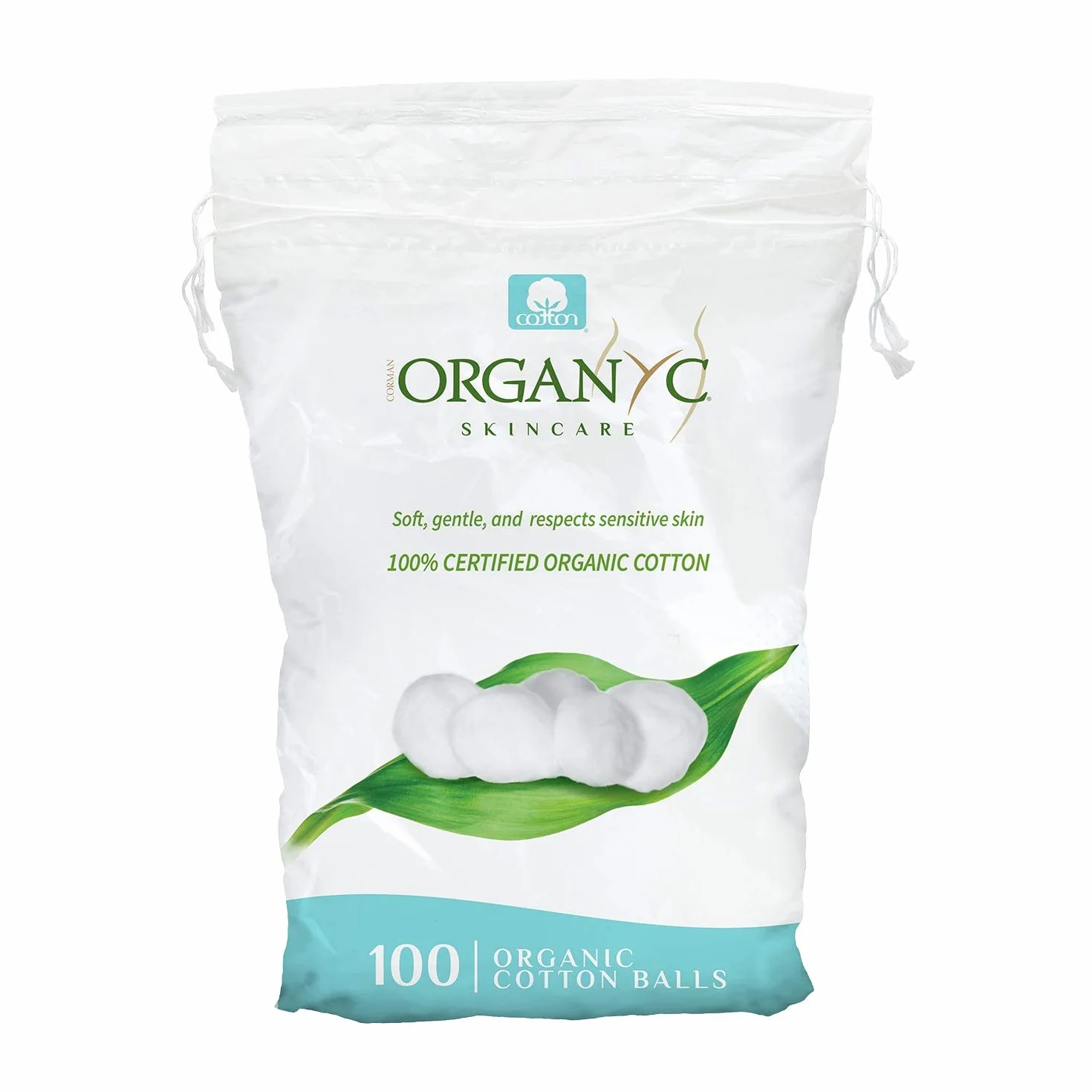 Organyc Boules de coton biologique certifié 100 unités pour soins et démaquillage