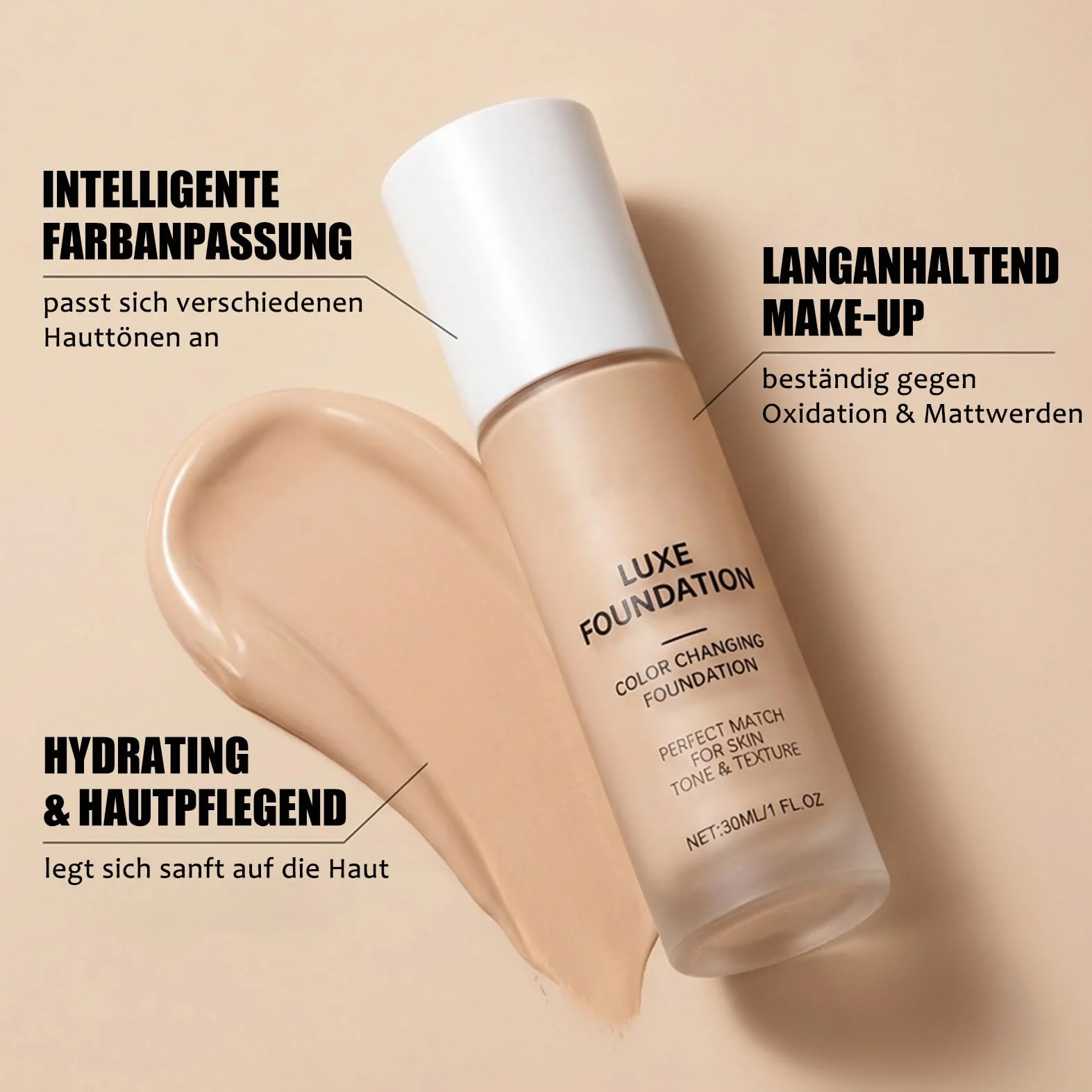 Fond de teint couleur changeant pour peaux matures, imperméable, correcteur couverture complète, crème CC finition