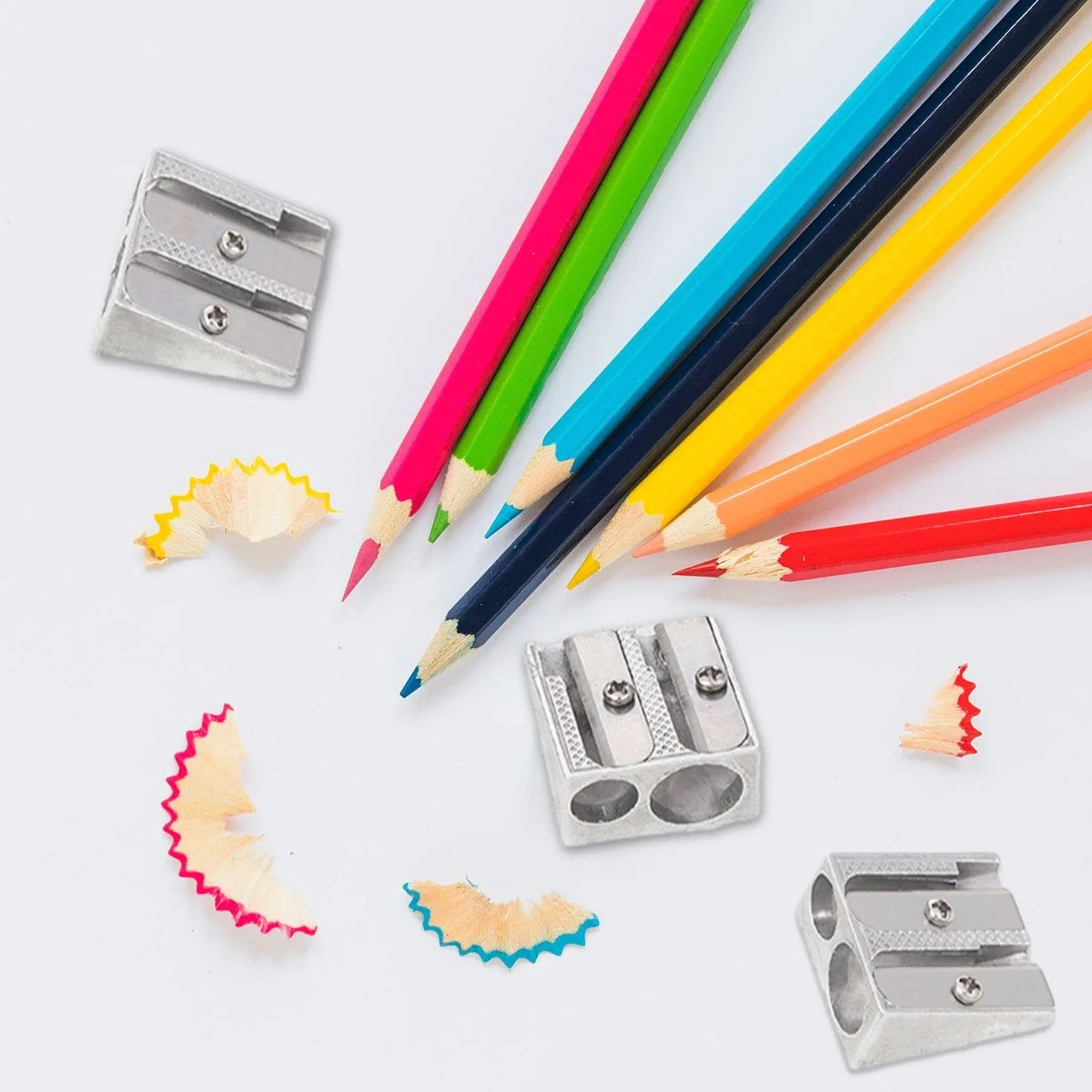 Taille-Crayon En Métal 3 Pièces Double Trou Papeterie Portable