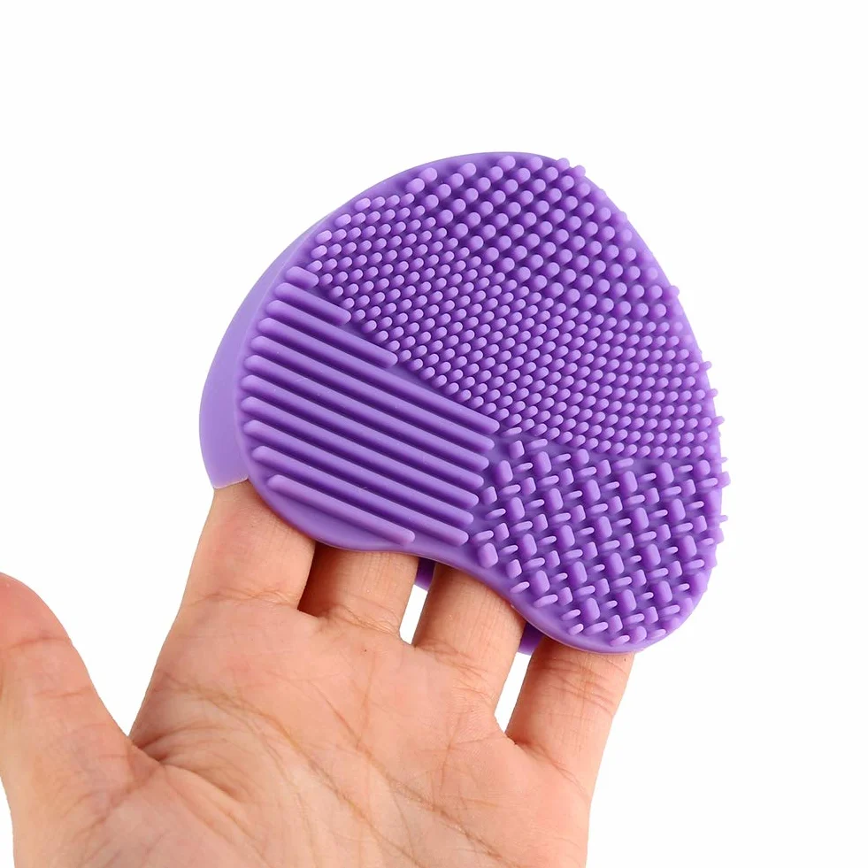 7colors maquillage brosse nettoyant silicone coeur nettoyage conseil cosmétique lavage laveur(Rose)