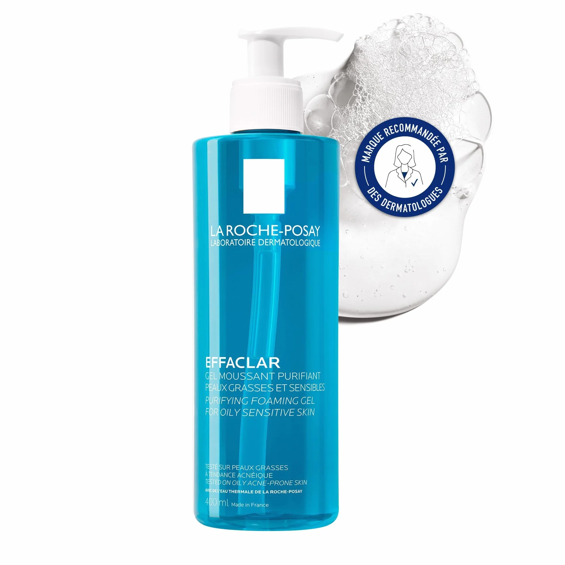 La Roche-Posay Effaclar gel moussant purifiant nettoyant peaux grasses lot de 2 x 400ml