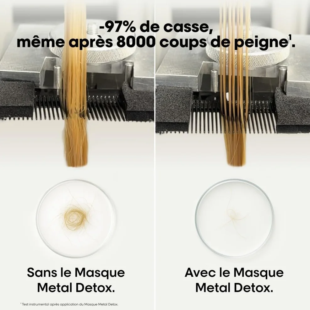 L'OREAL PROFESSIONEL Metal Detox Cheveux Secs Abîmés Hydratation 100h Casse 97% Raides Bouclés Colorés