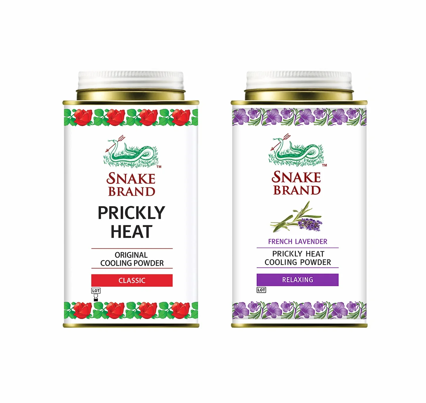 SNAKE BRAND Poudre rafraîchissante pour le corps Lavande 140 g Lot de 2