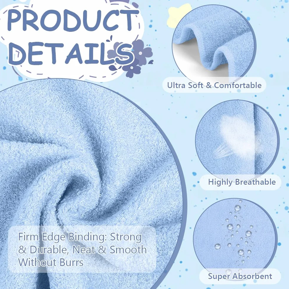 Lingette Démaquillante Lavable en Microfibre 25x25cm, Fibre de Charbon de Bambou, Lot de 10