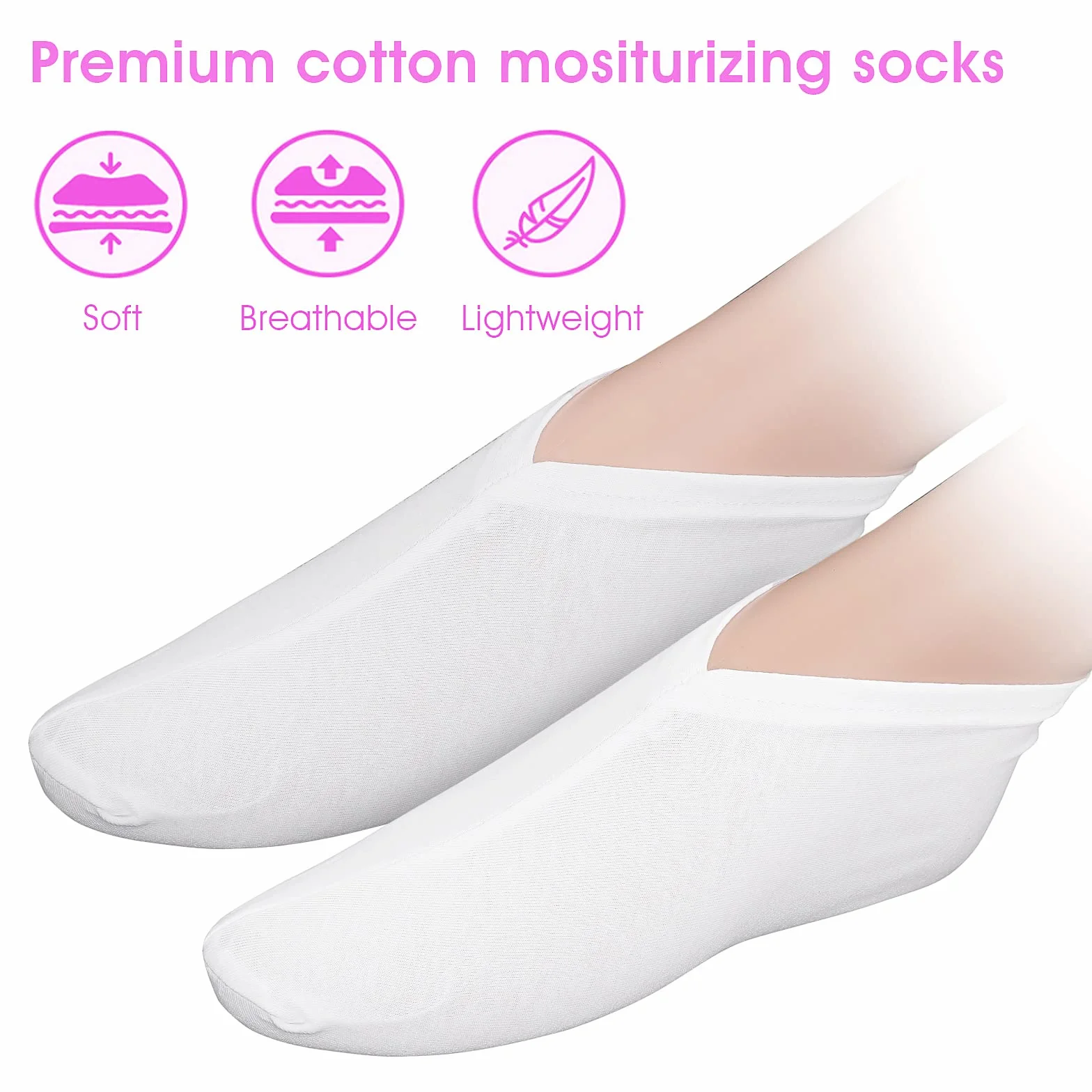 Gants et chaussettes hydratants pour écran tactile 4 paires Sibba réparation peau sèche craquelée eczéma
