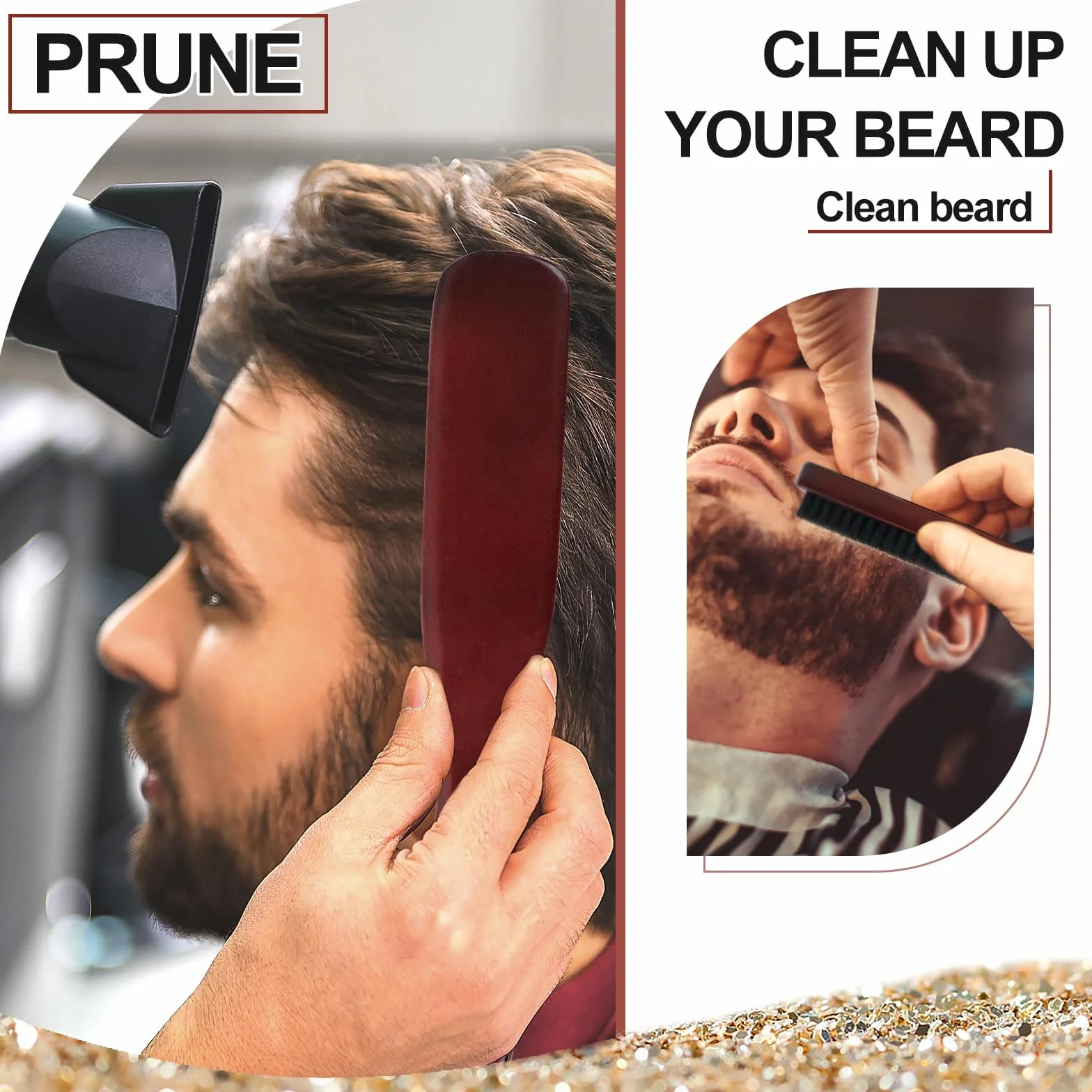 Brosse en Poil de Sanglier pour Cheveux Homme Femme Nettoyage Barbe