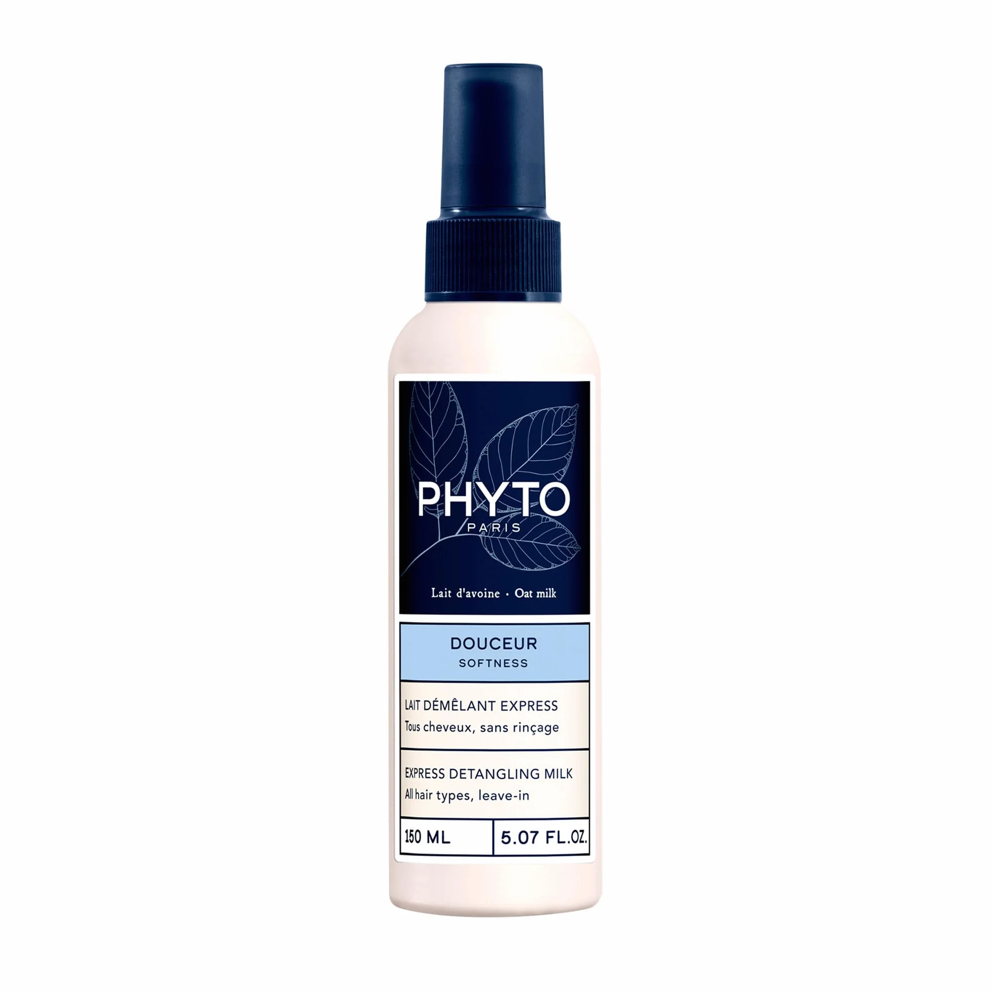 Phyto Paris Lait Démêlant Express Soin Sans Rinçage Cheveux Anti-Frisottis Hydratation Brillance Lait d'avoine Mauve Blanche 3 ans