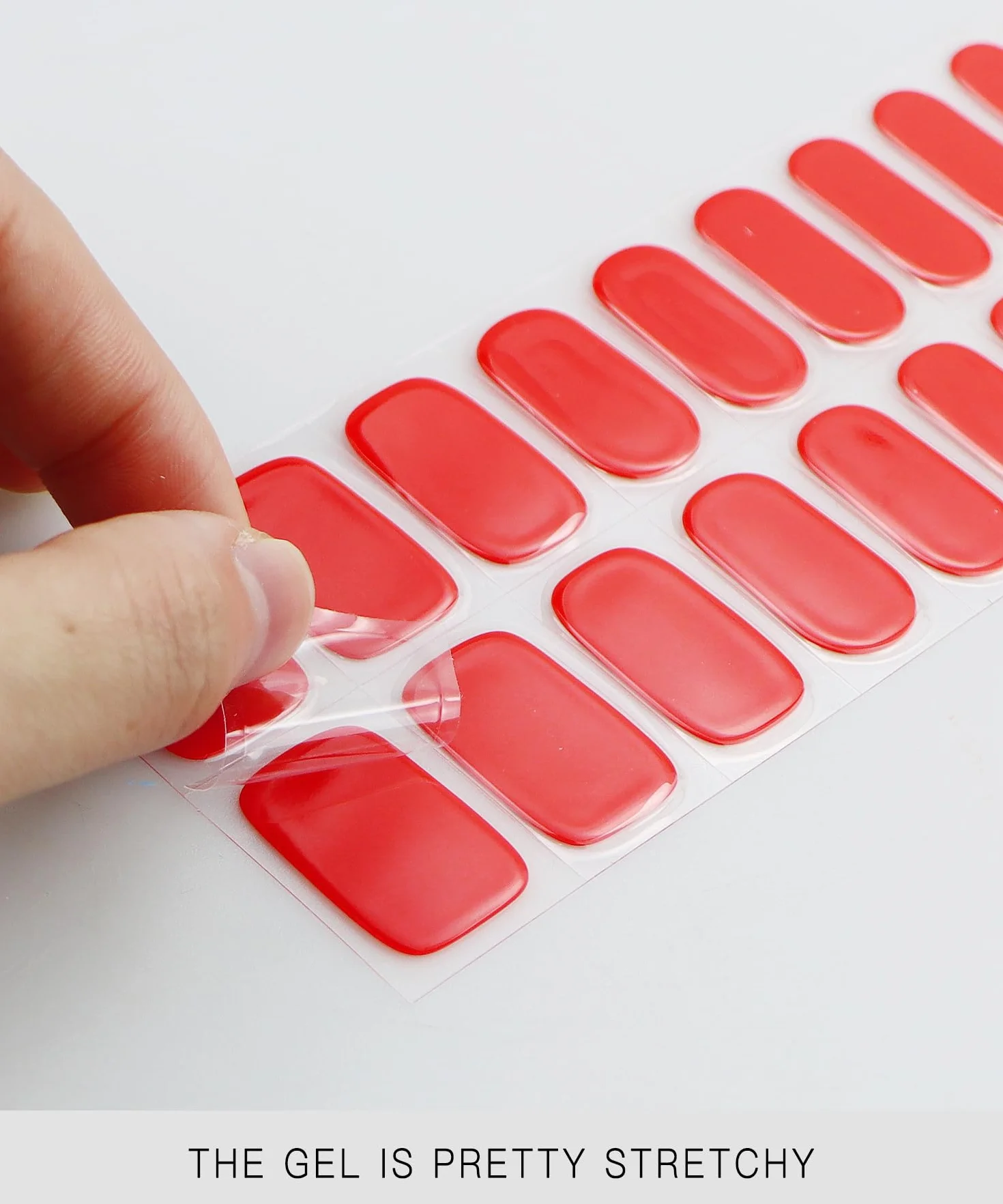 Autocollant Ongles Gel UV Rouge Semi-durci Nail Art Manucure