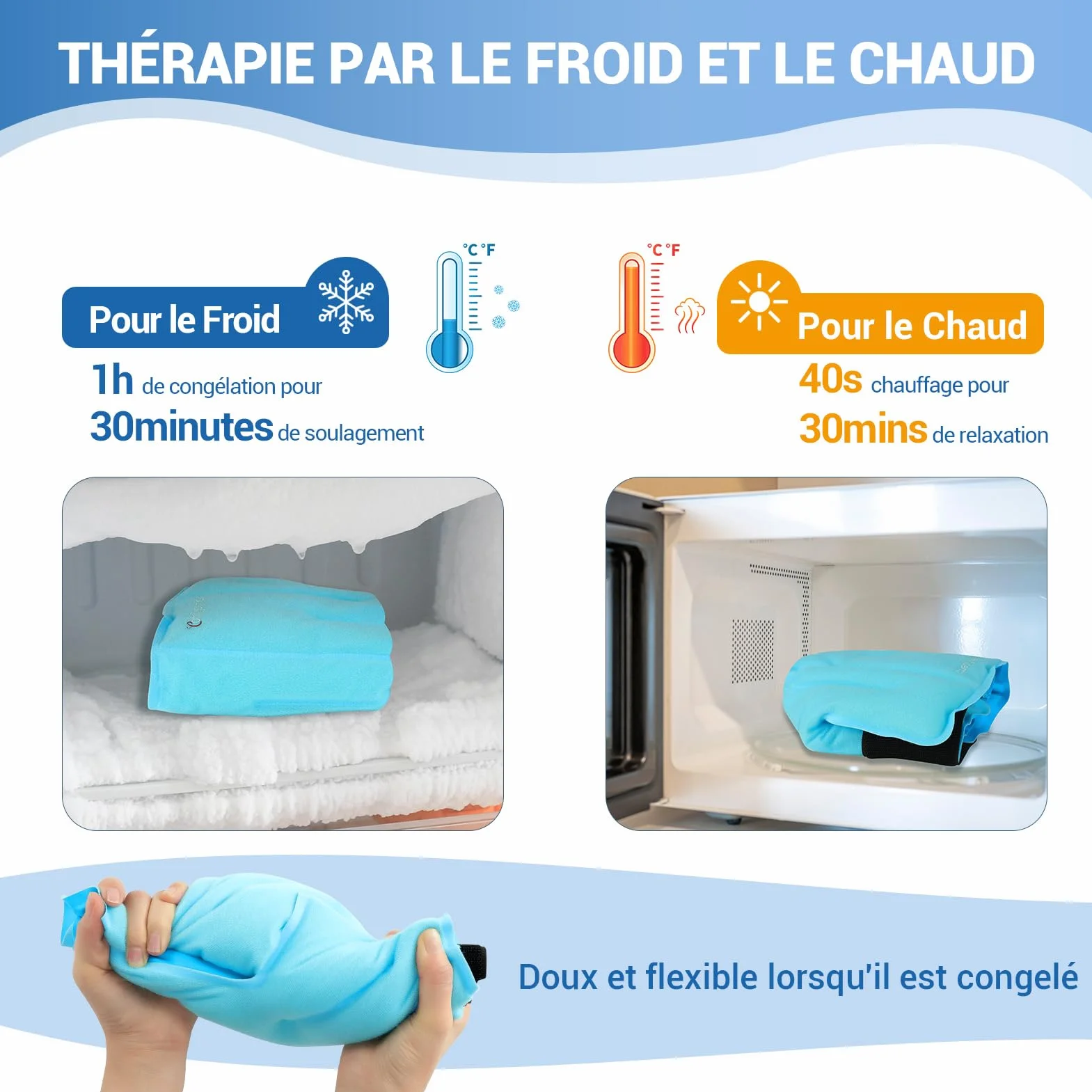 Comfytemp Poche de Glace Cheville Pied Thérapie Chaud Froid Soulager Douleur Fasciite Plantaire Entorse Gonflement Tendinite Achille 1 Unité