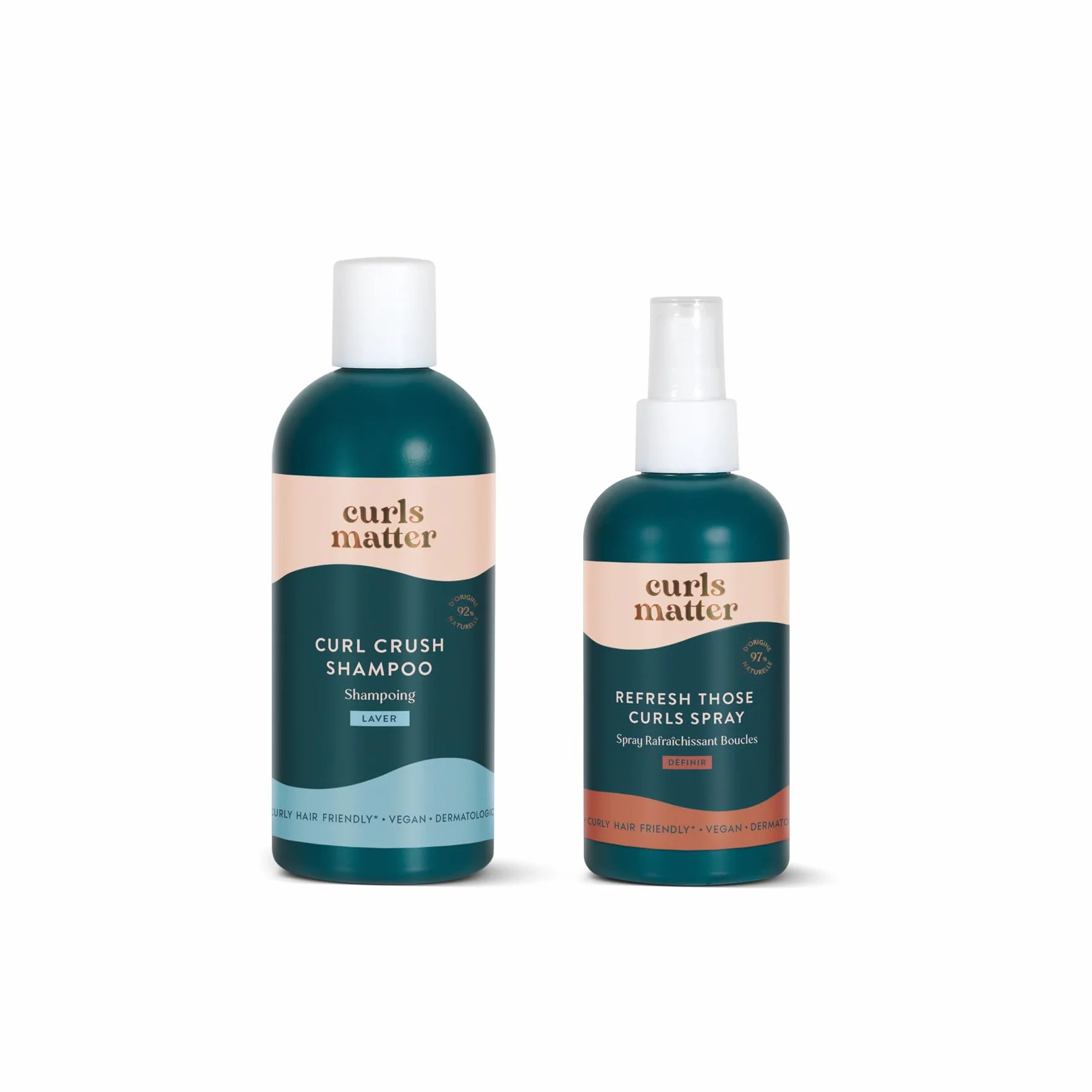 Curls Matter - Wake Up Curls - Duo Shampooing + Refresh Spray | Redéfinition Quotidienne | Cheveux Bouclés