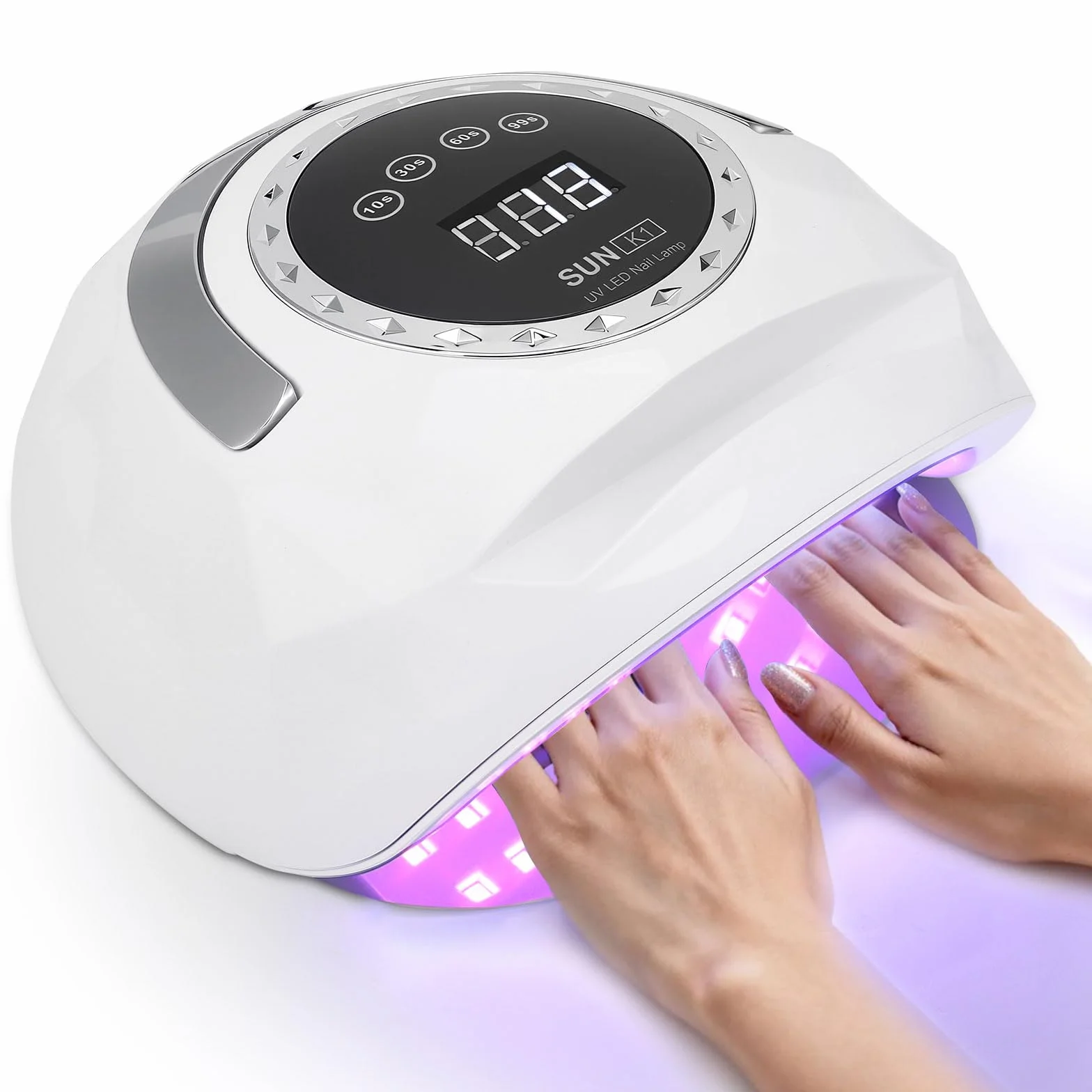 Lampe UV pour ongles en gel, 4 réglages de minuterie, affichage numérique, séchoir à ongles LED 268 W avec 72 perles, capteur automatique avec lumière manuelle, lampe LED pour salon et maison