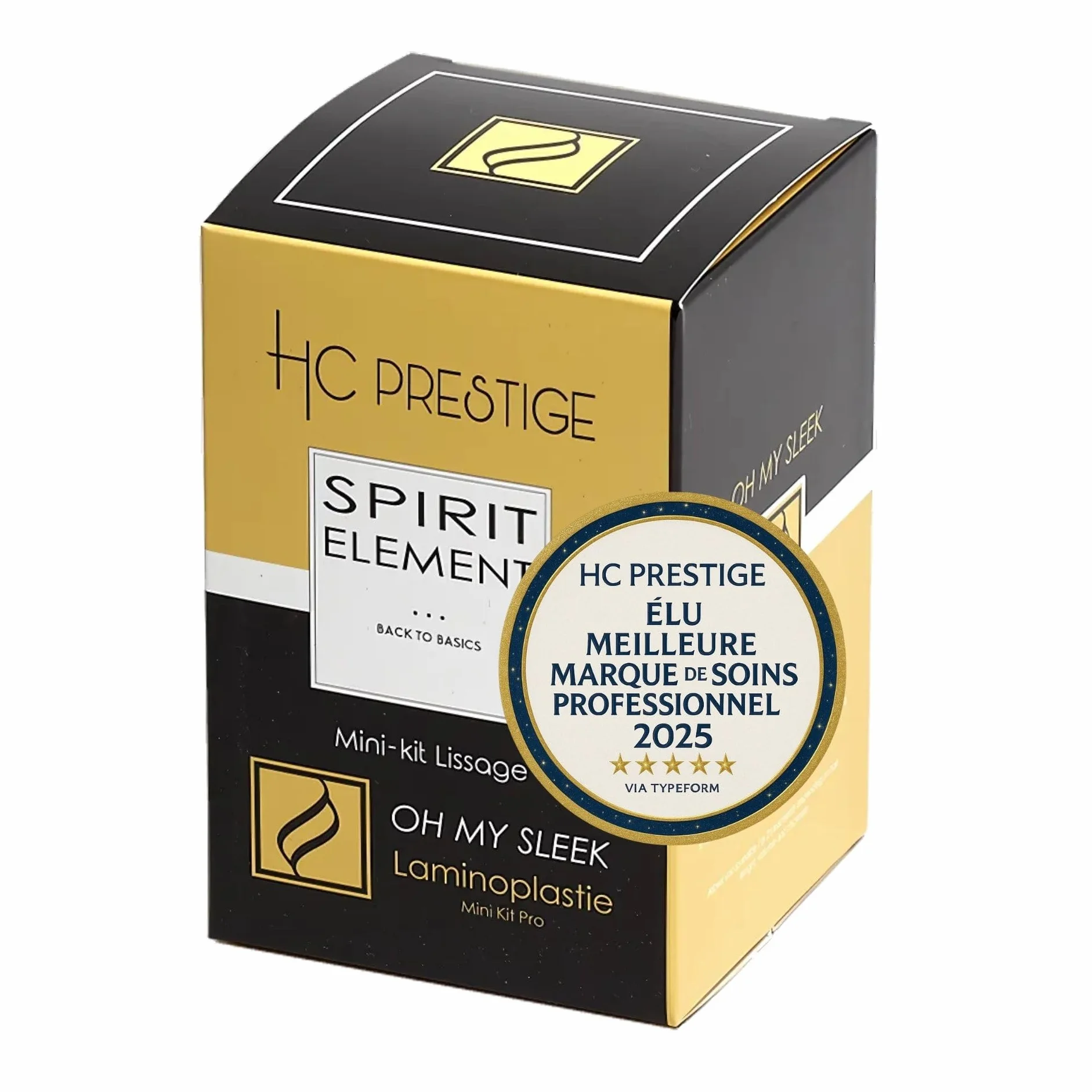 HC Prestige Kit Laminoplastie Oh My Sleek Lissage Pro Sans Fumée 4x100ml Kératine, Collagène, Protéines de Soie Sans Formol ni Acide Thio Made in France
