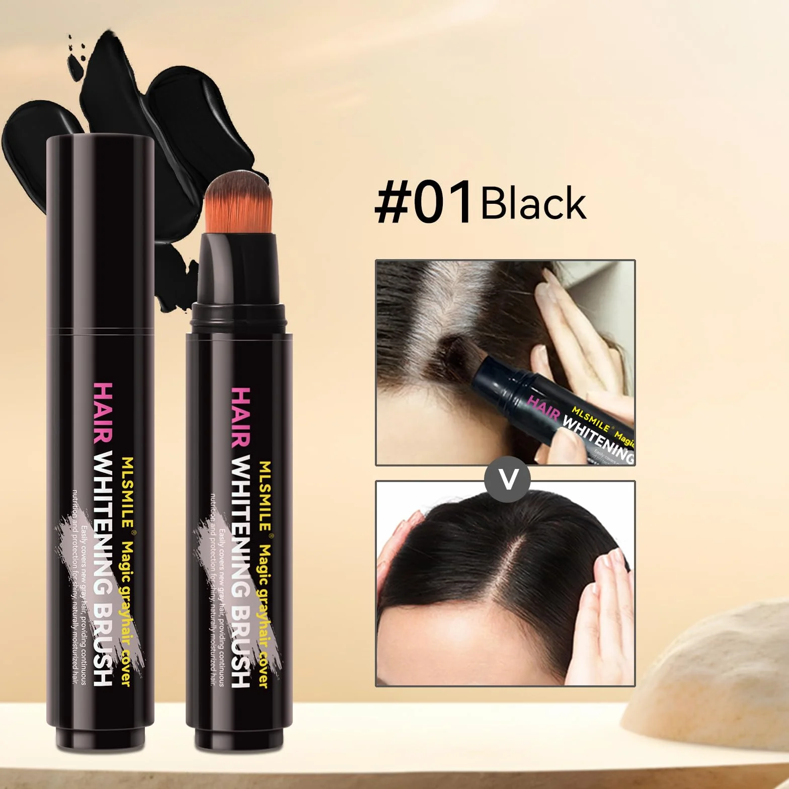 Craie Temporaire Pour Cheveux Stylo Colorant Noir Rouge À Lèvres Teinture Temporaire Soins Doux Peinture Cheveux