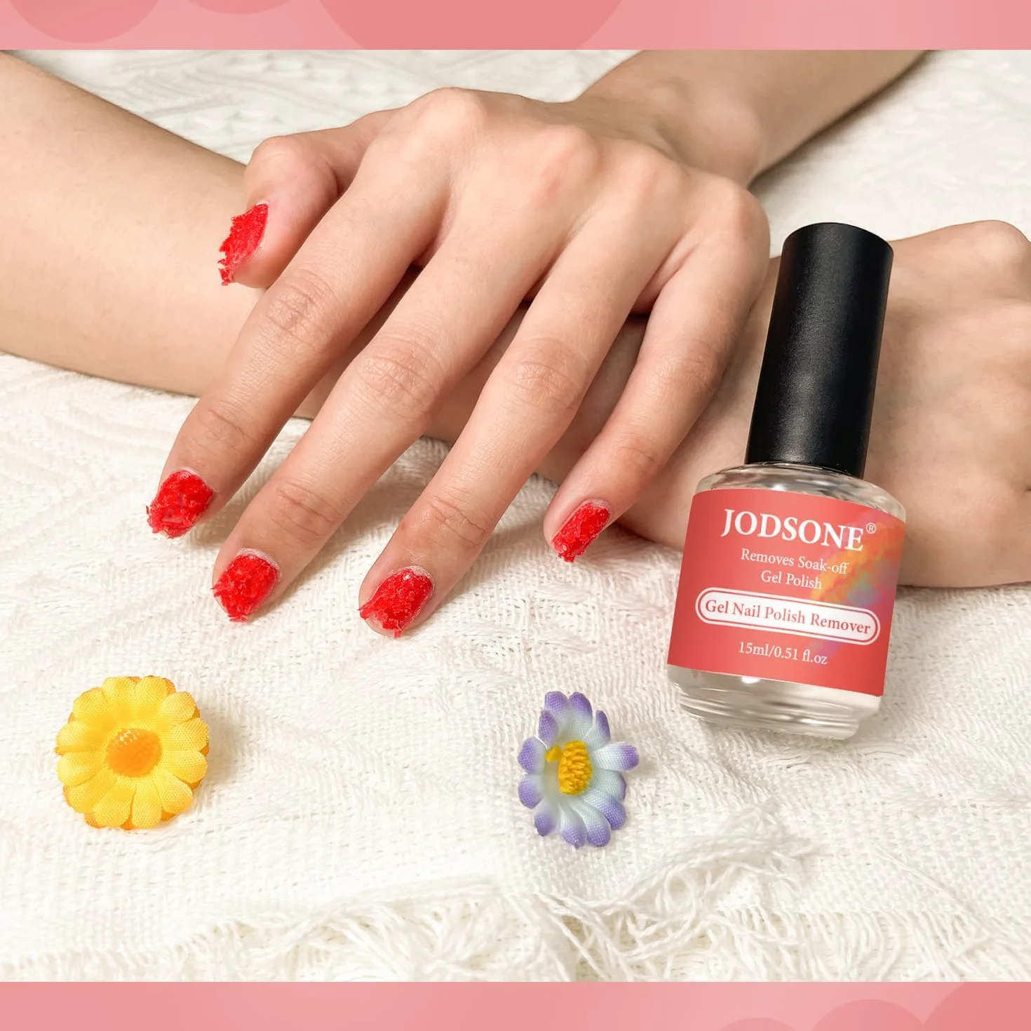 JODSONE 15ml Dissolvant Vernis Semi Permanent, Enlève le Vernis Gel en 3 à 5 Minutes