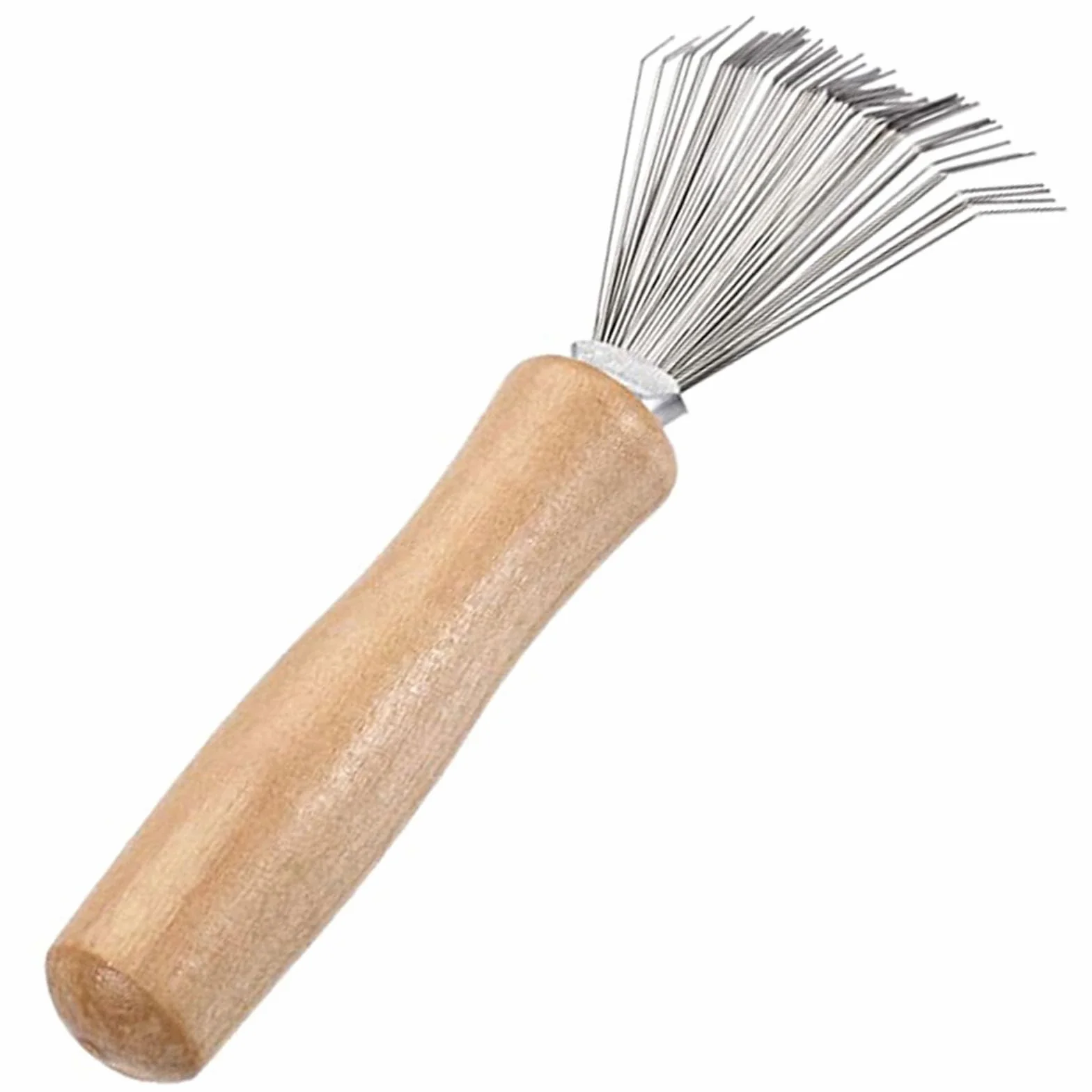 Nettoyant Poignée en Bois pour Peigne Brosse à Cheveux Portable Outil Nettoyage Brosses Peignes Tapis