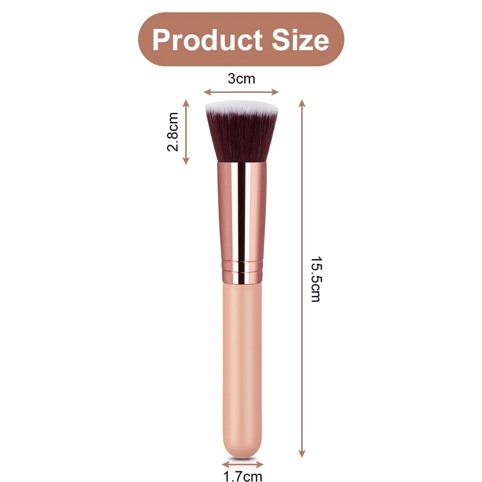AOOWU Pinceau Fond de Teint Professionnel Maquillage Visage Mélange Liquide Crème Poudre Cosmétique Polissage Anticernes Rose