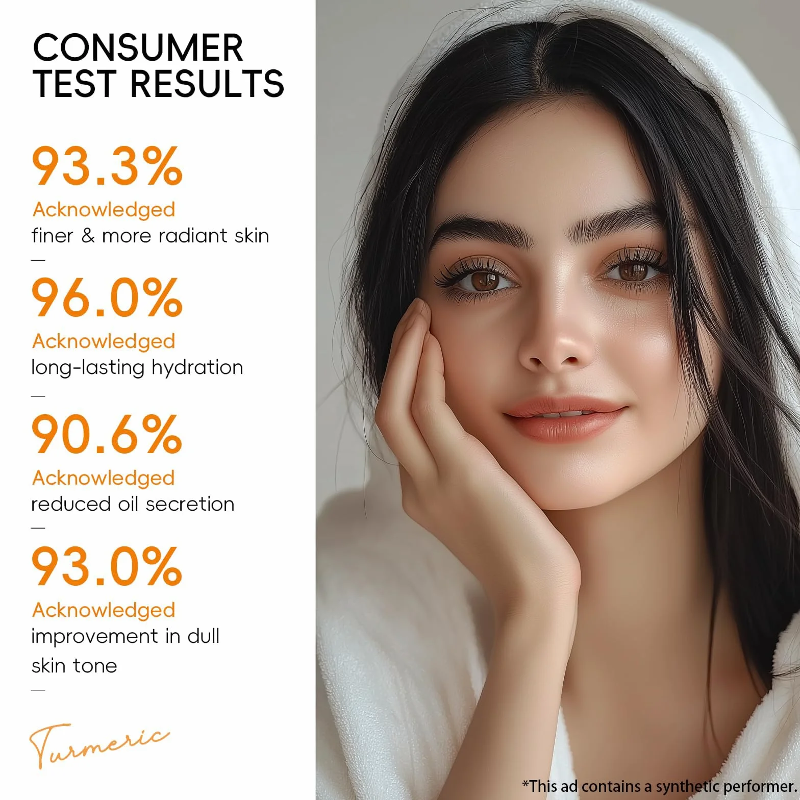 QUIYUM Coffret Soins Visage Curcuma Vitamine C 5 Pièces Hydratant Nettoyant Toner Crème Yeux Essence