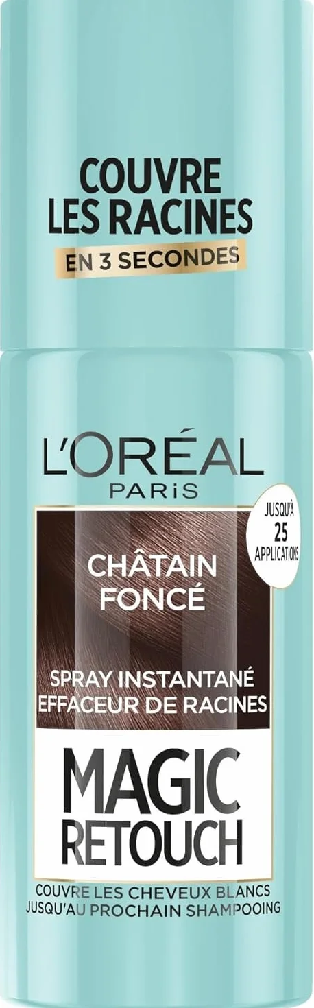 L’ORÉAL PARIS Magic Retouch Spray Correcteur Racines Cheveux Blancs Châtain Foncé 75ml