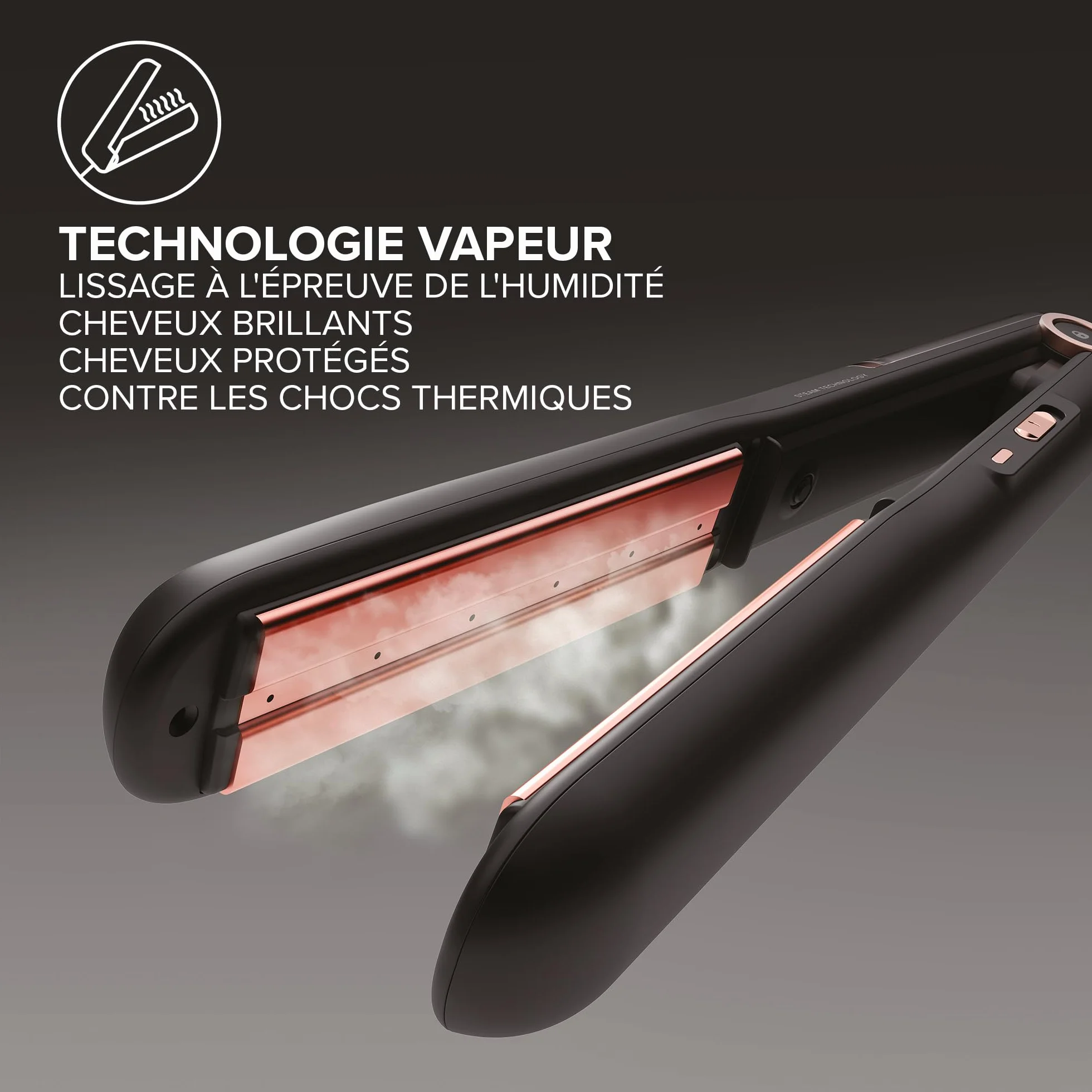 Bellissima Lisseur Vapeur, Plaque Céramique - Lisseur Cheveux à Vapeur, Protection et Brillance - My Pro Steam B28 100, 3 Températures - Adapté à Tout Type de Cheveux Même Frisés, Crépus