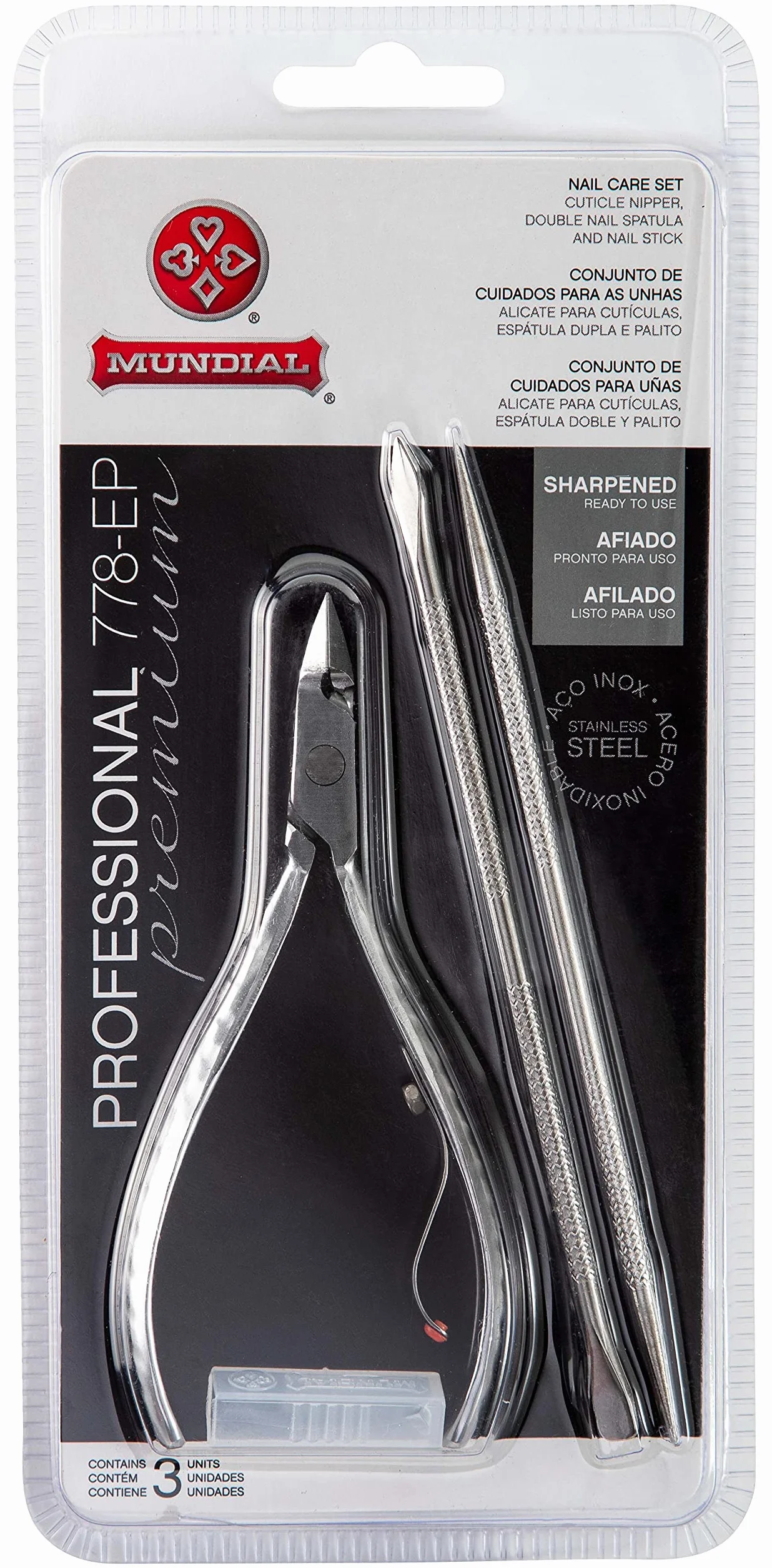Mundial | Kit pince cuticules + dessous de pied + poinçon Mundial 778