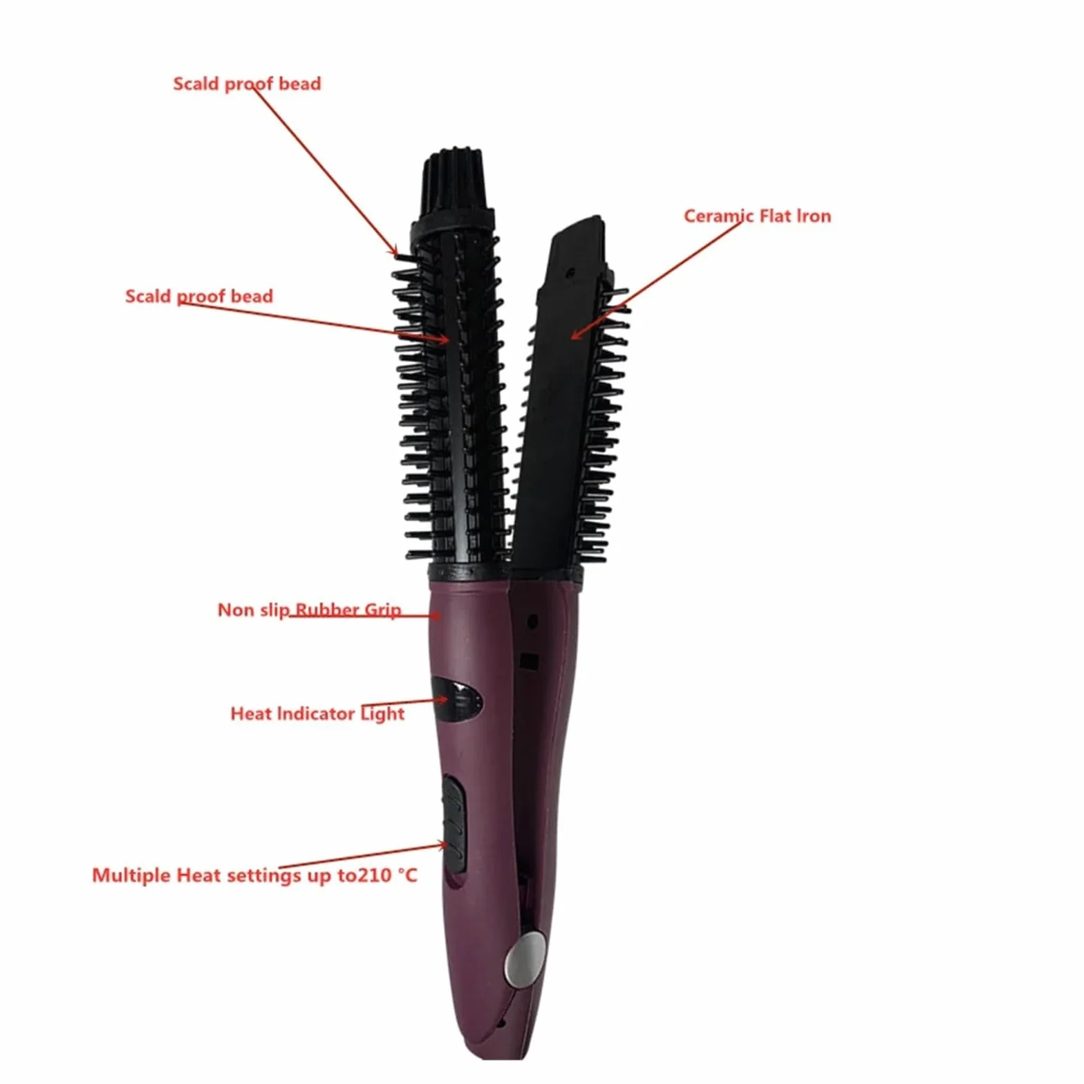 Le fer à friser électrique à vitesse élevée et basse ne fait pas mal aux cheveux, peigne à cheveux, fleur de poire, forme de brosse ronde électrique cuicui