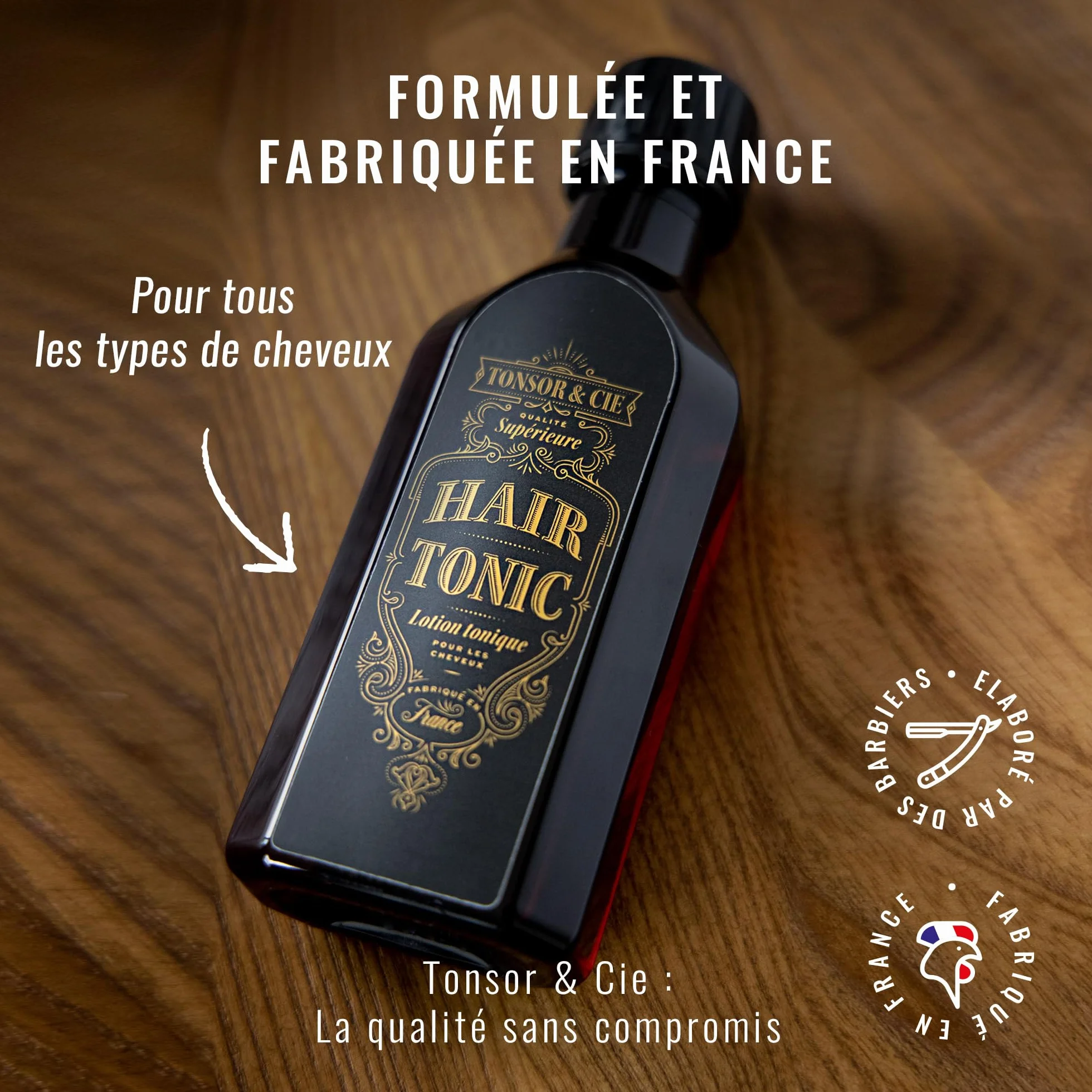 Tonsor & Cie - Hair Tonic Citrus 200 ml - Lotion Tonique Cheveux Rafraîchissante & Tonifiante - Parfume le Cuir Chevelu Sans Effet Gras - Soin Quotidien Naturel - Formulée et Fabriquée en France