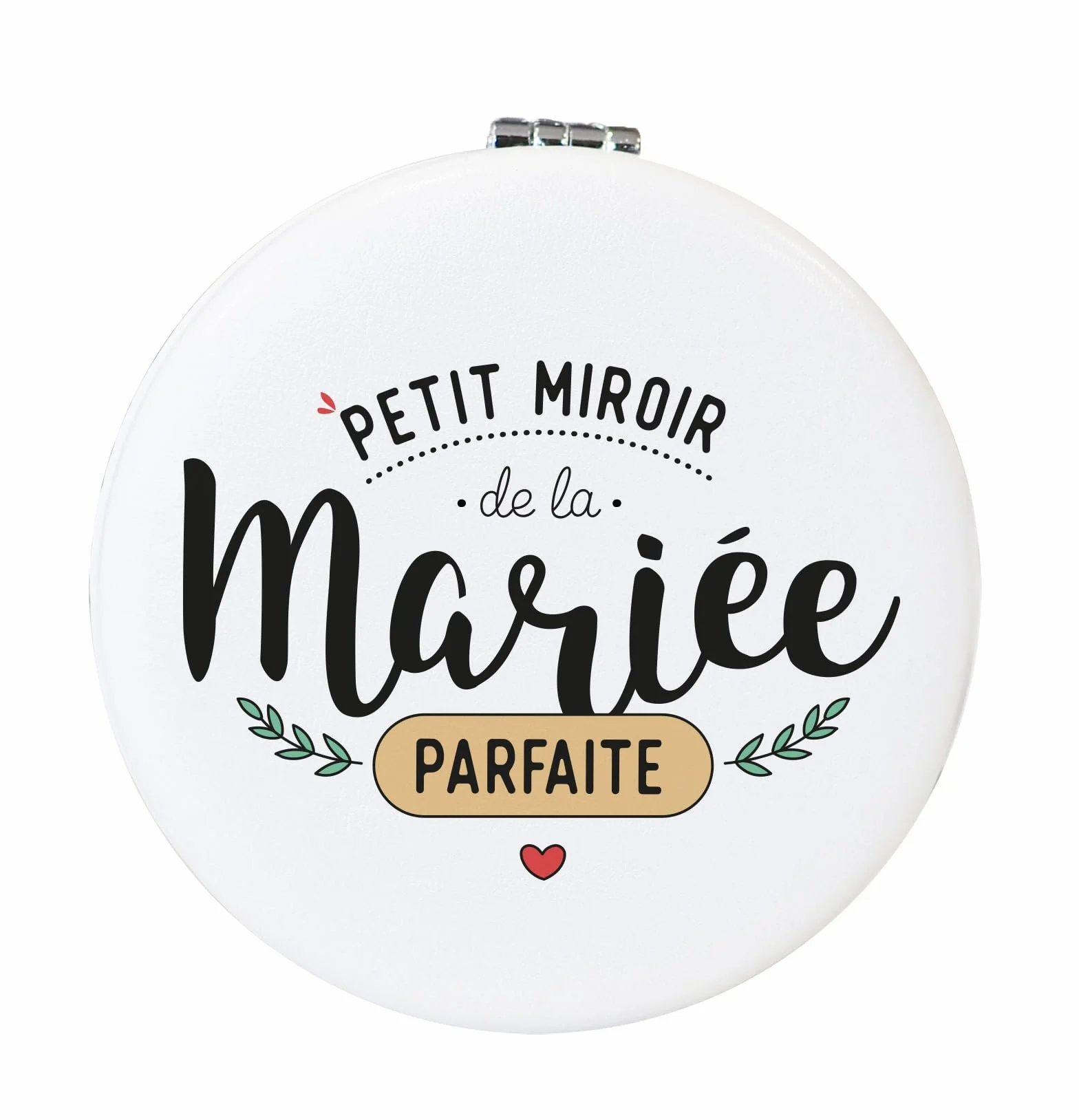 Miroir de Poche Double Face Marraine Parfaite avec Pochon Coton