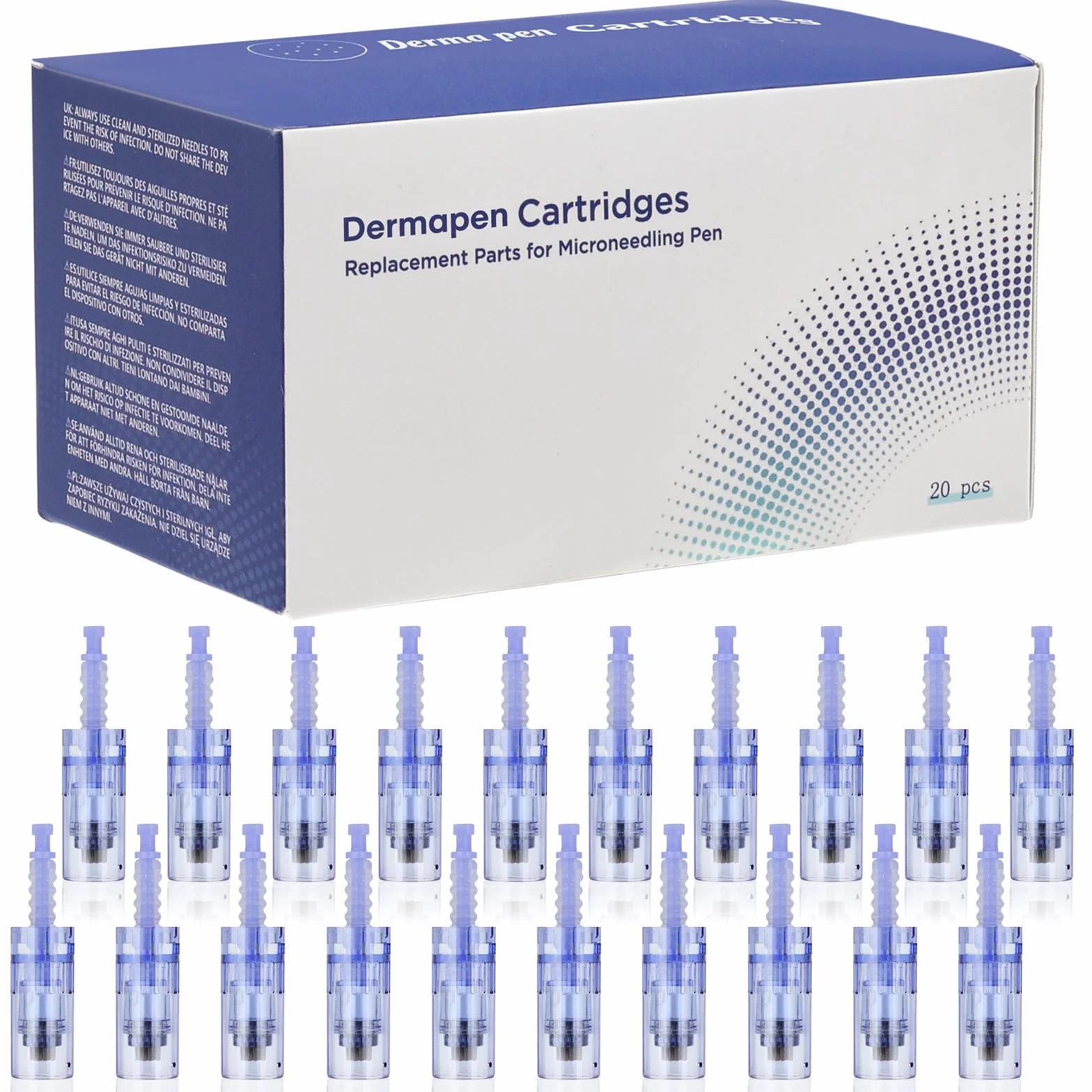 20 Pièces Dermapen 36 Aiguilles Microneedling Cartouches de Remplacement pour Dermapen A6/A10/M5/M7, Cartouche de aiguilles Pour Dermapen microneedling, Fente à Baïonnette
