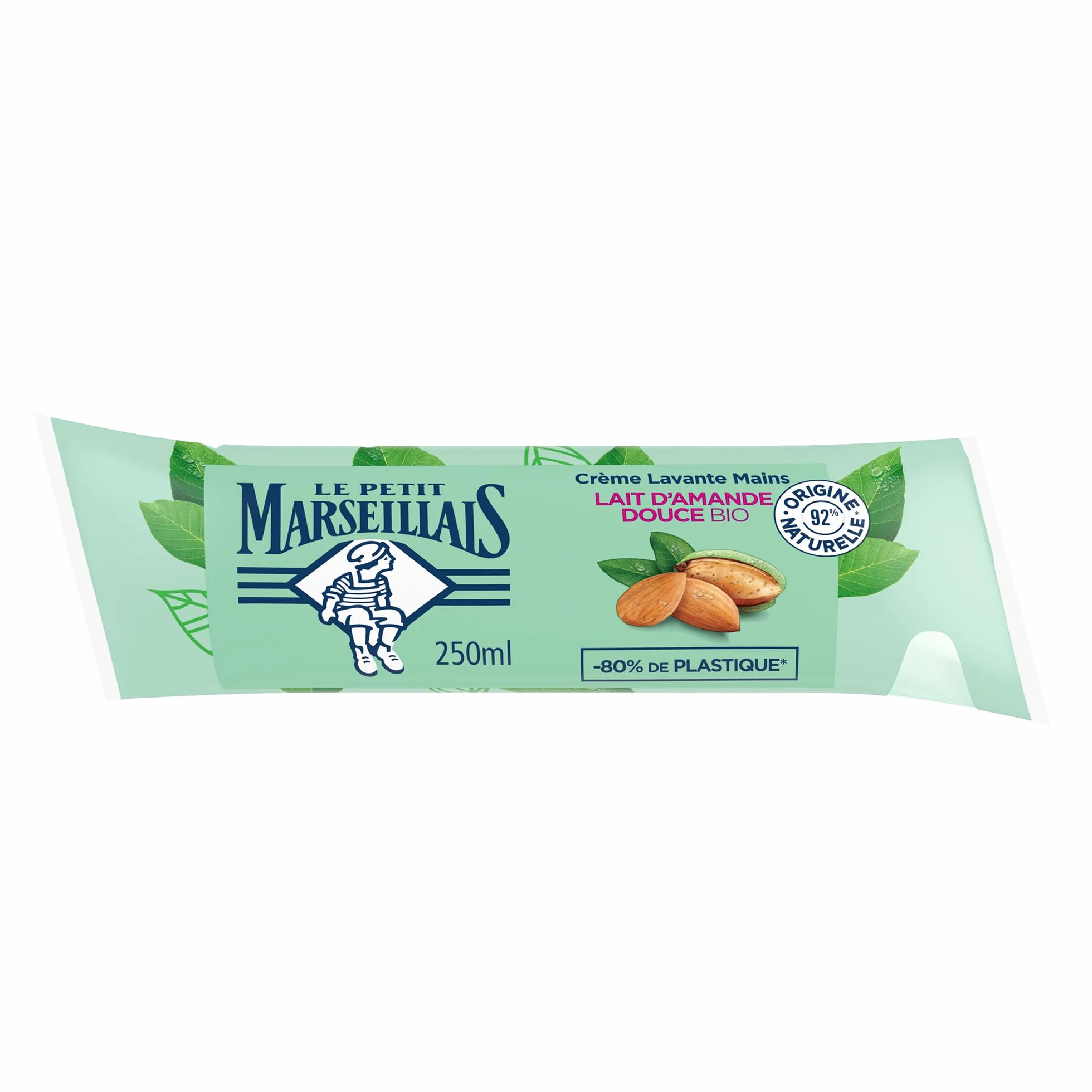 Le Petit Marseillais Recharge Crème Lavante Mains Lait d'Amande Douce Bio 250 ml Savon Liquide 92% Ingrédients Naturels
