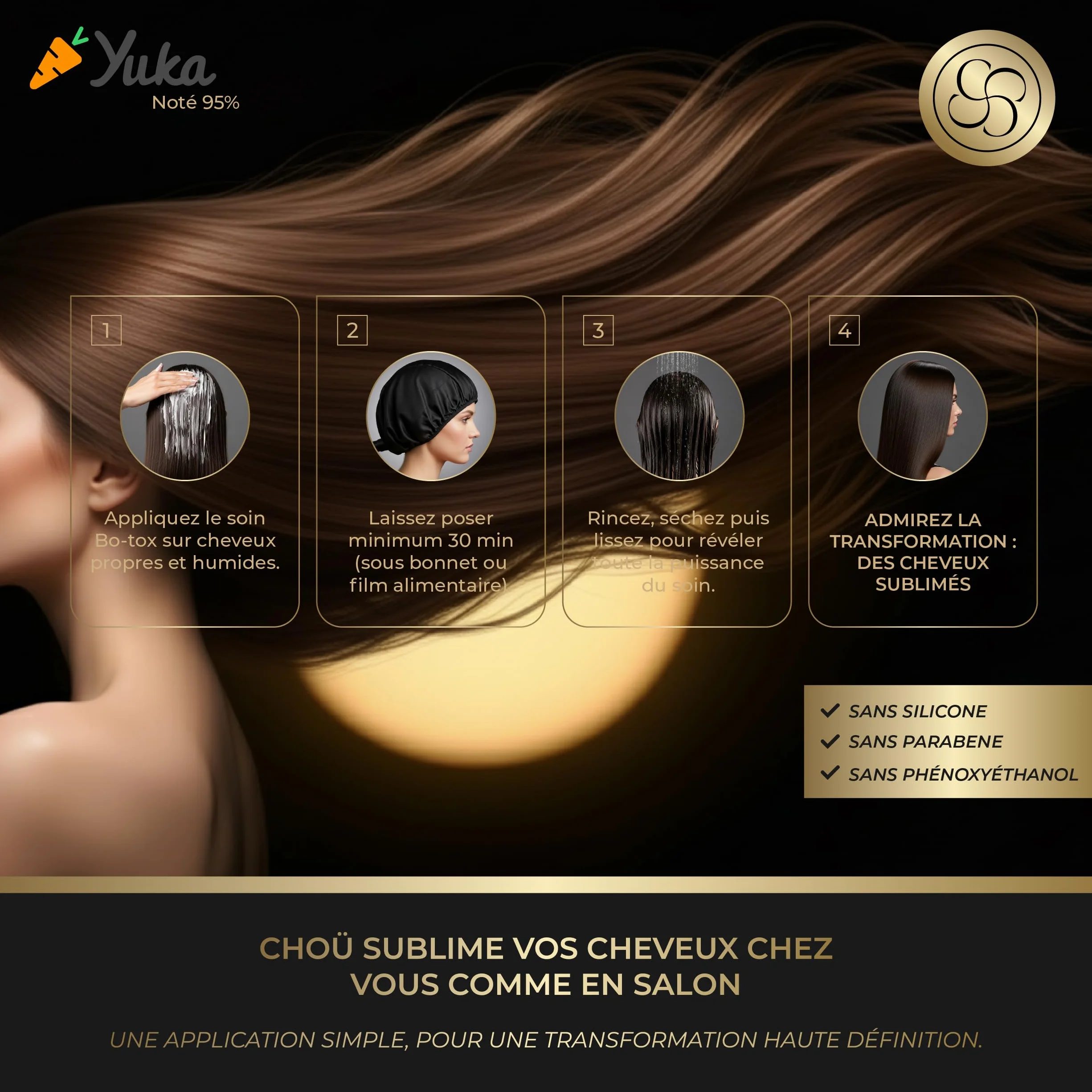 BO-TOX Capillaire Professionnel Masque ultra réparateur kératine naturelle acide hyaluronique protéine soie Vitamine E Cheveux Secs Abimés Lisse Renfore Hydrate Répare 1000ML