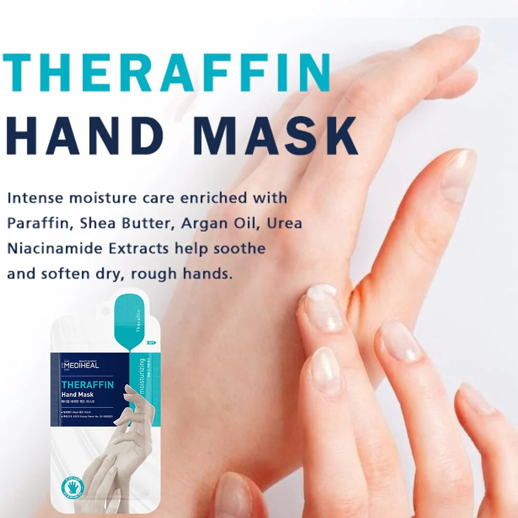 Mediheal Theraffin Masque pour les mains 10 paires, gant exfoliant au beurre de karité, huile d'argan et céramide