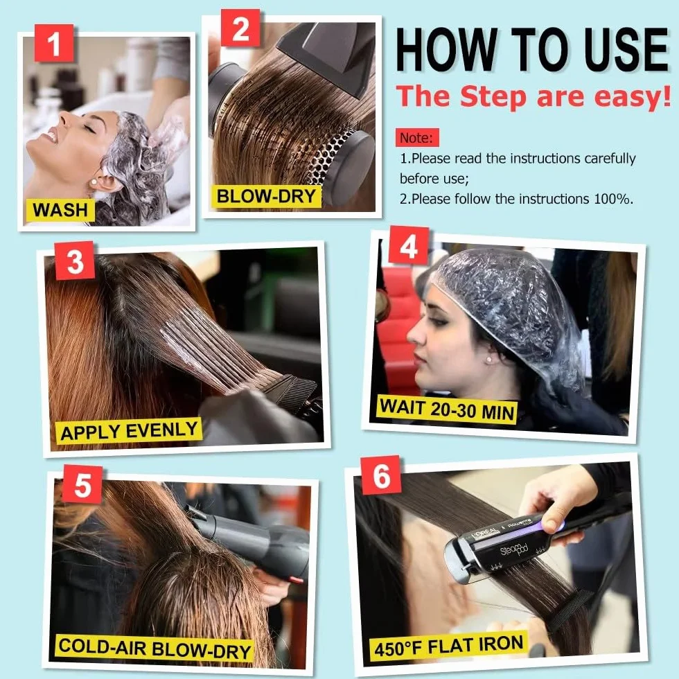 Kit de traitement à la kératine pour défrisage et brushing Brazilian Straight 100 ml