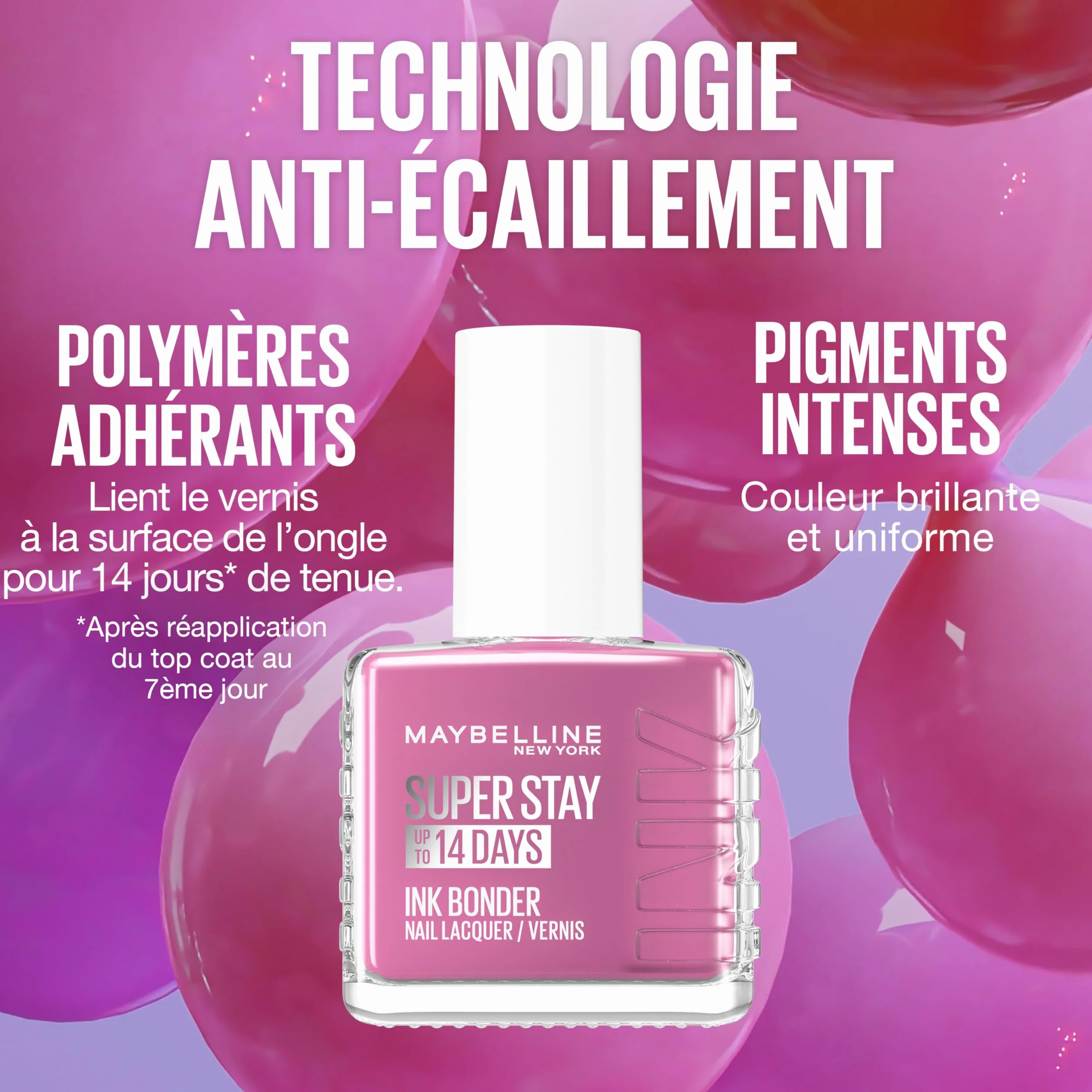 Maybelline New York Superstay Ink Bonder Vernis à Ongles Longue Tenue Blanc Nacre 77 12 ml