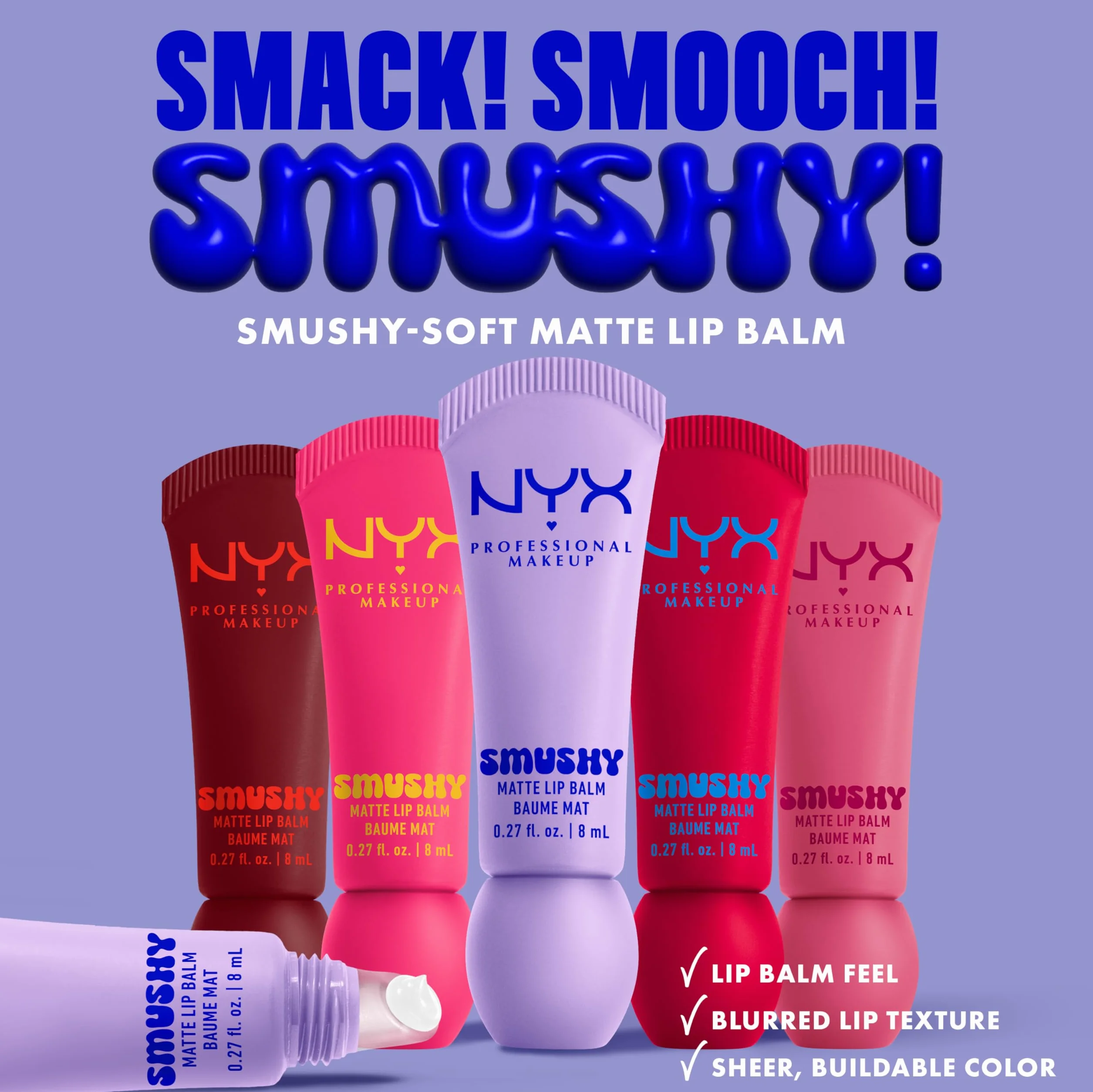 NYX Professional Makeup Smushy Lip Balm Snuggle Szn Baume à Lèvres Teinté Mat Effet Floutant