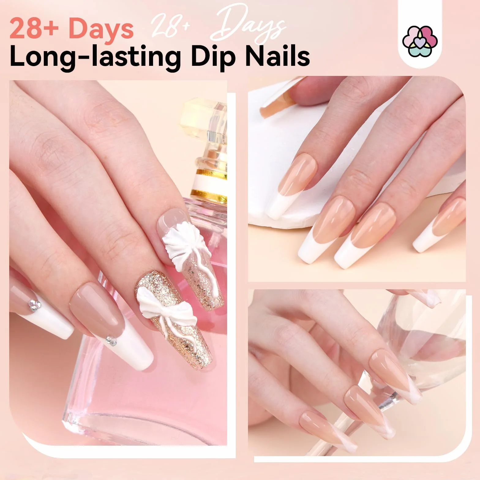 Saviland Dip Powder Kit Complet 6 Couleurs Manucure Kératine Base Coat Top Coat Activateur Huile Cuticules