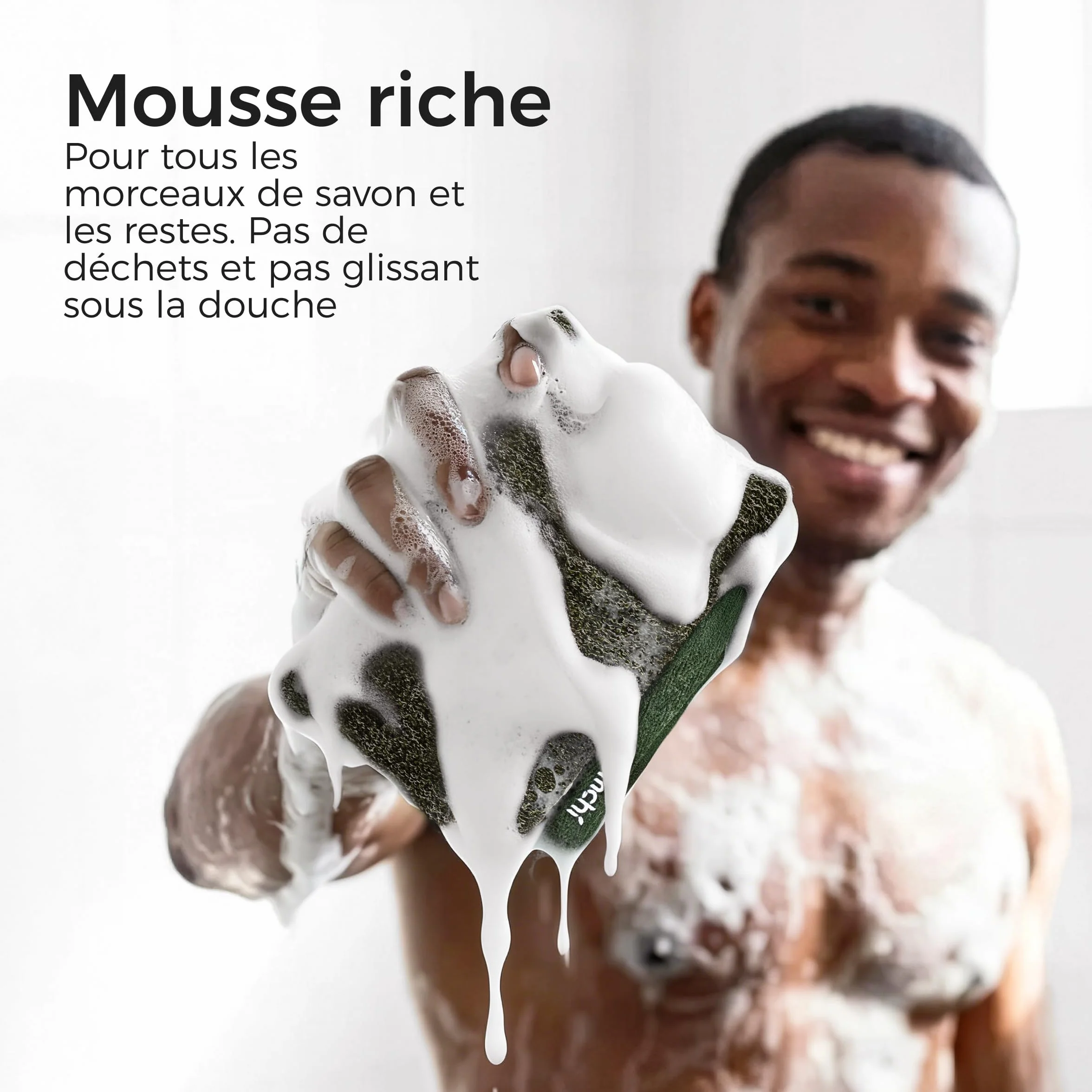 ZOMCHI Pochettes Pour Savon Exfoliant, Lot De 2 Sachets Avec Mailles à Gros Et à Mailles Fines, Vert Olive