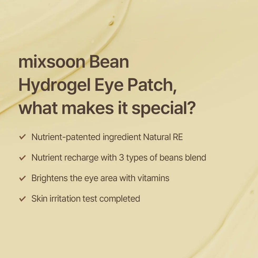 Bean Mixsoon Triple protéines de haricot & Vitamine C complexe fermenté RE breveté masque yeux hydrogel 60 unités
