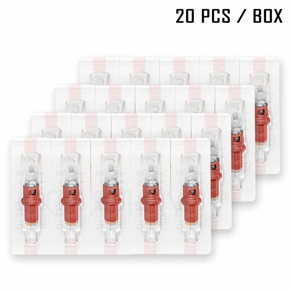 WARRIOR Cartouches aiguilles tatouage professionnelles Curve Magnum 20pcs acier chirurgical 0.30 mm