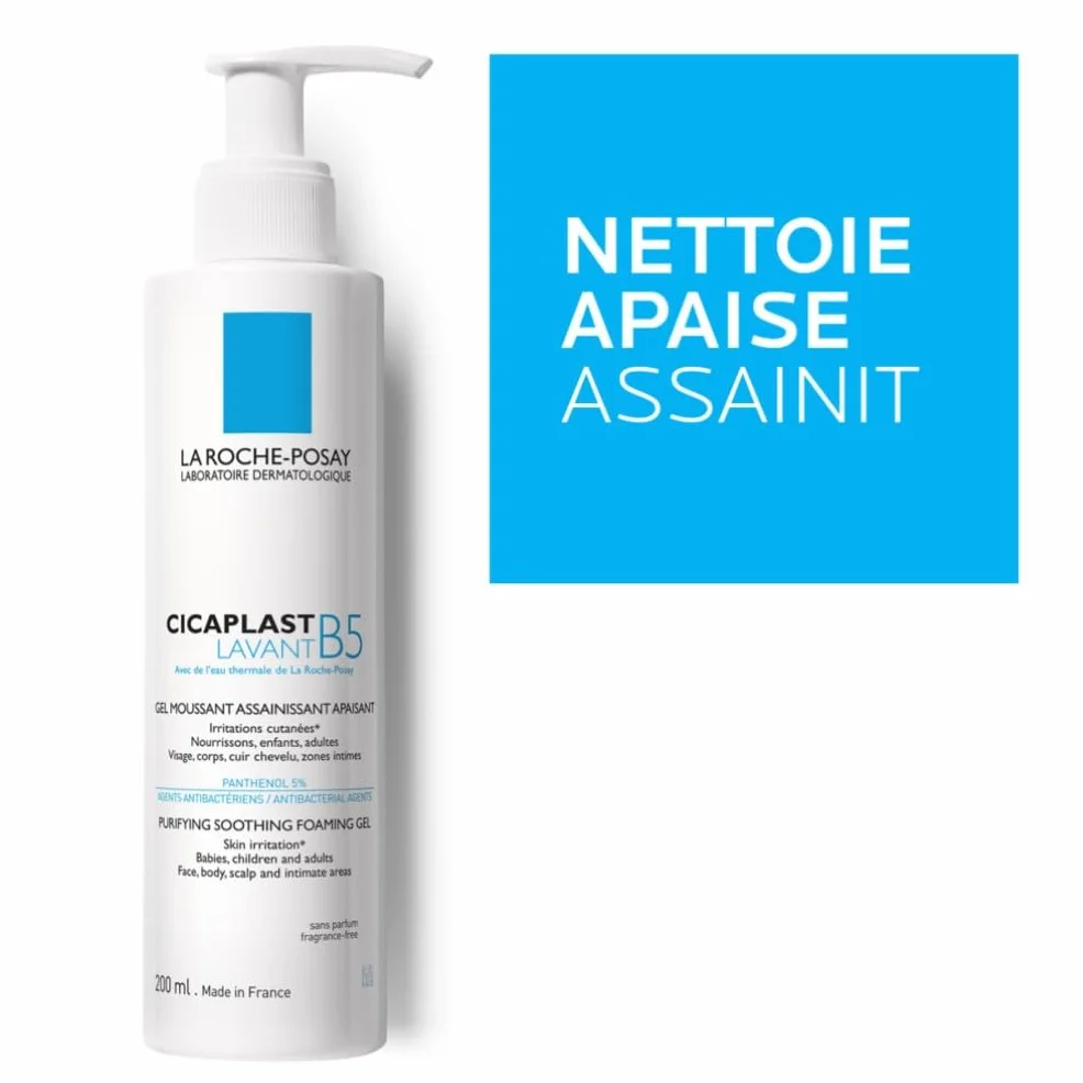 La Roche-Posay Cicaplast Lavant B5+ Gel Mousse de Douche Purifiant Apaisant 5% Vitamine B5 Panthenol