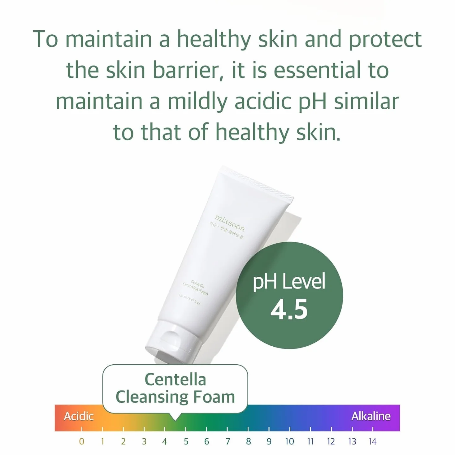 Mixsoon Centella Cleansing Foam 150 ml Nettoyant Visage Hydratant Peaux Sensibles