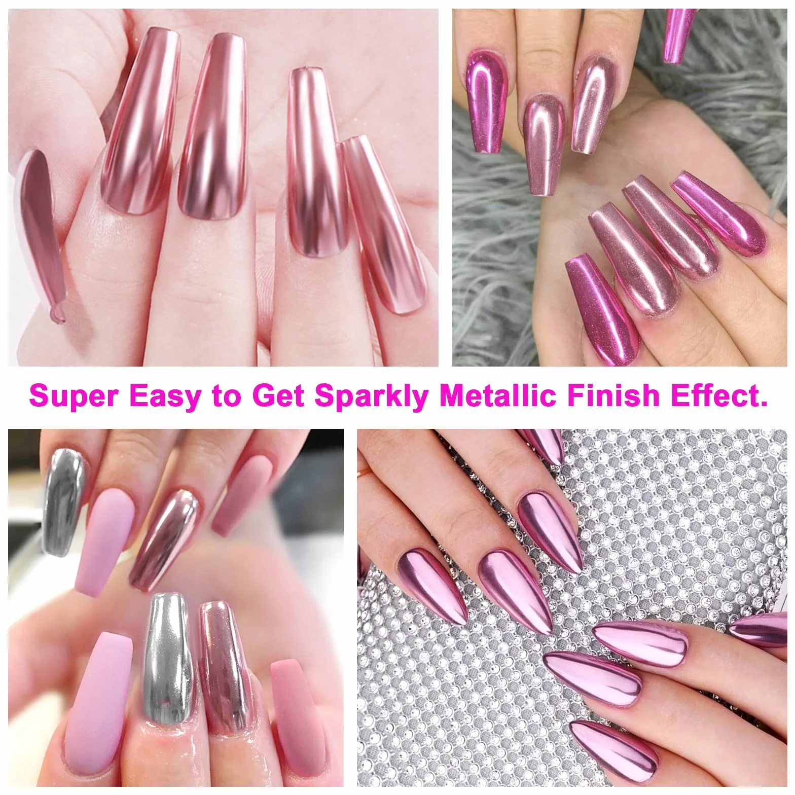 Saviland Poudre Chrome Ongles Métalliques 36 PCS Effet Miroir Nail Art Glitter Manucure