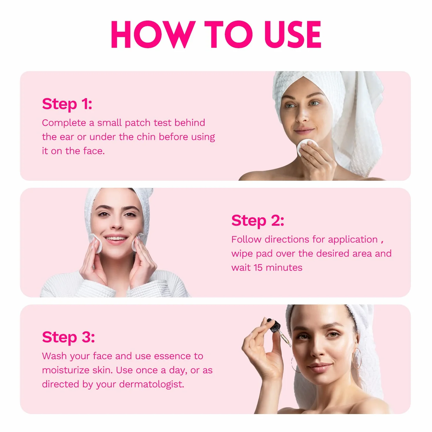Coussinets Exfoliants AHA à l'Acide Glycolique pour le Visage, 80 Pièces avec Vitamines B5, C & E