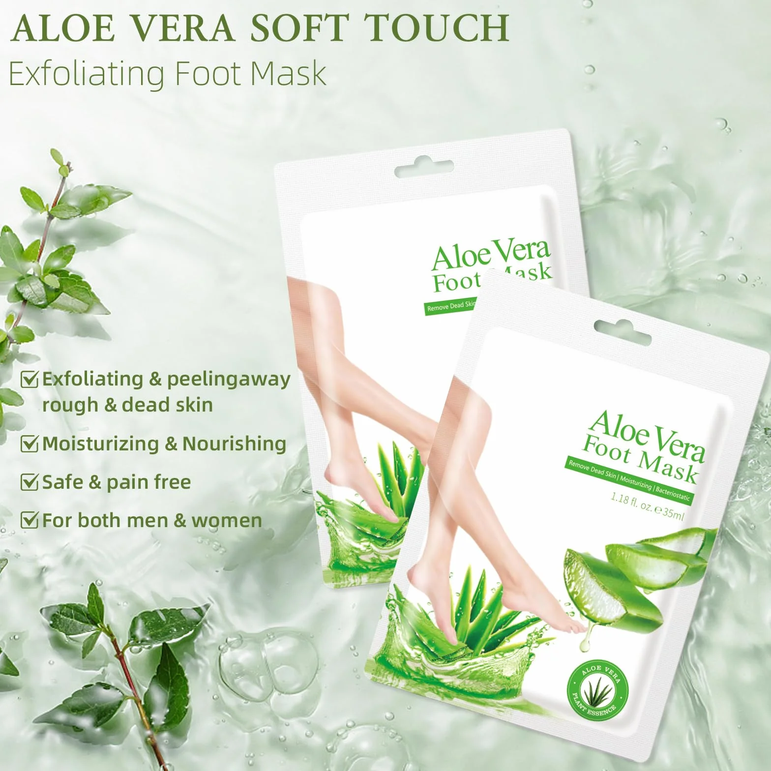 Chaussettes anti-callosités à l'aloe vera Lot de 6 paires - Soin hydratant pieds secs fissurés