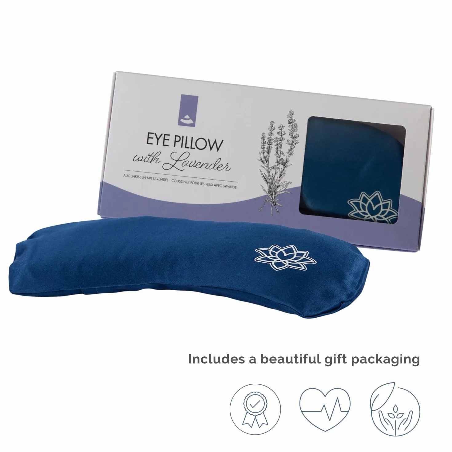 Bodhi Coussinet d'aromathérapie pour les Yeux, Lavande et graines de Lin biologiques, Soie ou Modal