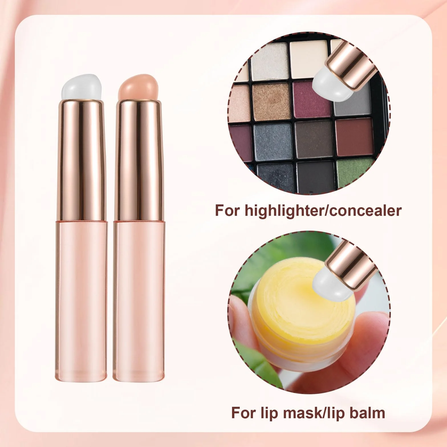Pinceau à Lèvres en Silicone, Applicateur de Masque à Lèvres avec Capuchon, Pinceau de Maquillage Multifonctionnel
