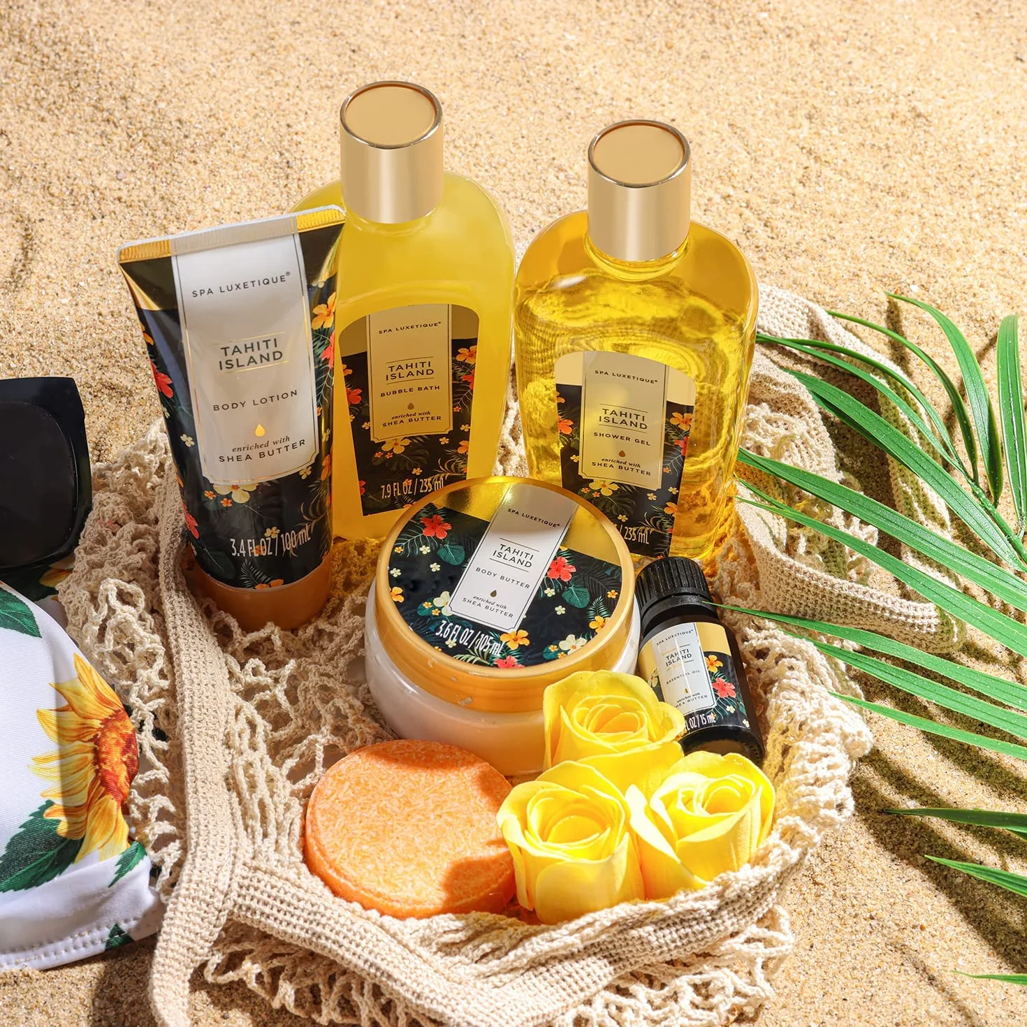 Spa Luxetique Coffret Cadeau Femme 15pcs Tropique Beurre de Karité Boules de Bain