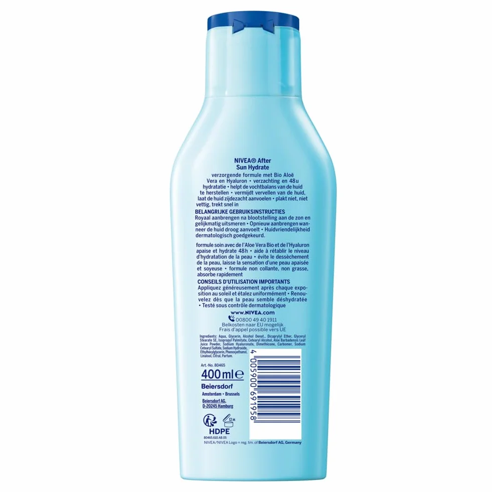 NIVEA SUN Lait Après Soleil Hydratant Aloe Vera Bio Acide Hyaluronique 400ml