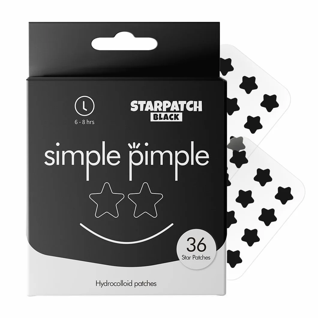 Pimple Patches Boutons Étoile Noire 36 Hydrocolloïdes Absorbe Impuretés Protège Look Alternatif